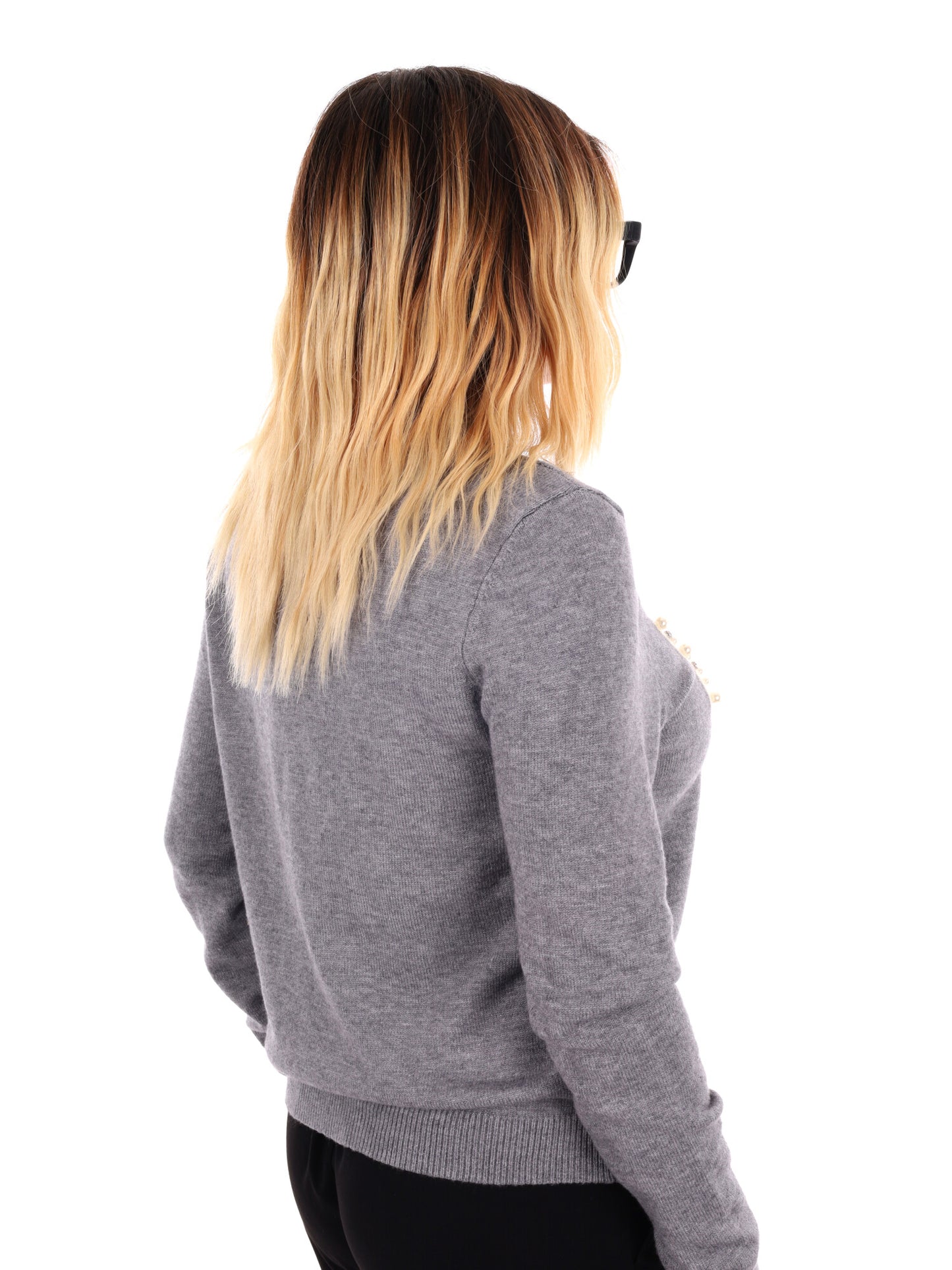 MAGLIA CON SCRITTA MISS LOVE DA DONNA GRIGIO