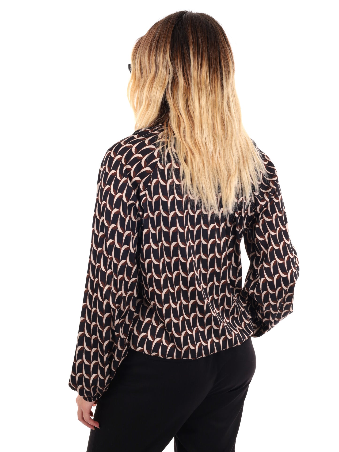 BLUSA CON FIOCCO MISS LOVE DA DONNA NERO PANNA