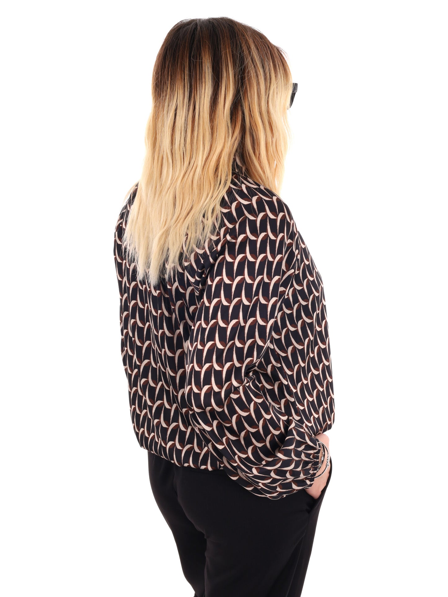 BLUSA CON FIOCCO MISS LOVE DA DONNA NERO PANNA