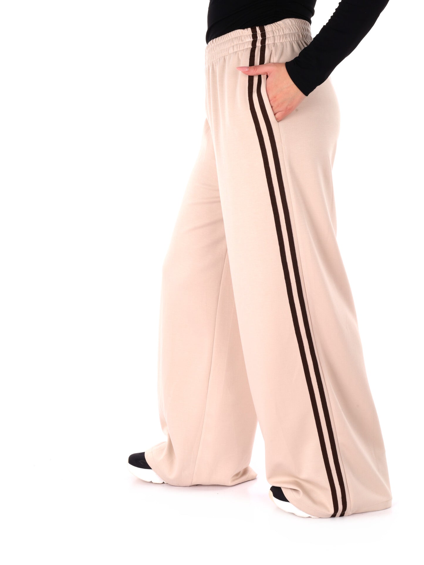 PANTALONE CON BANDE MISS LOVE DA DONNA PANNA