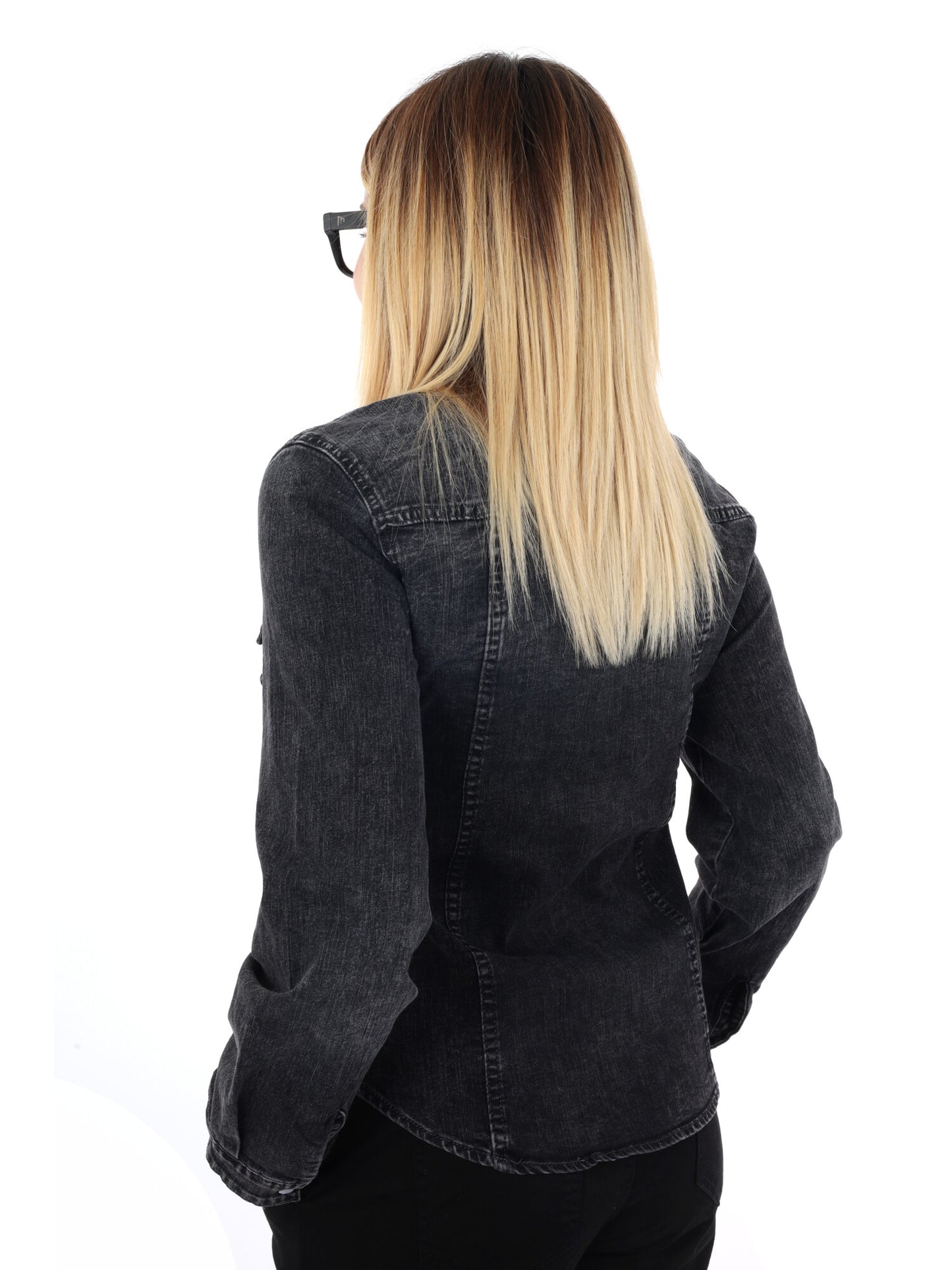 CAMICIA IN DENIM MISS LOVE DA DONNA NERO
