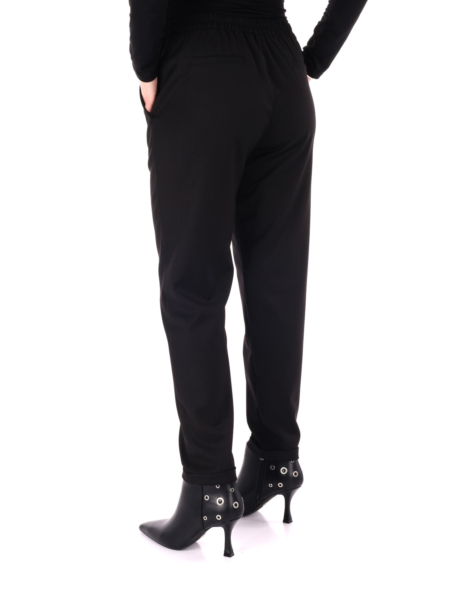 PANTALONE CON RISVOLTINO MISS LOVE DA DONNA NERO