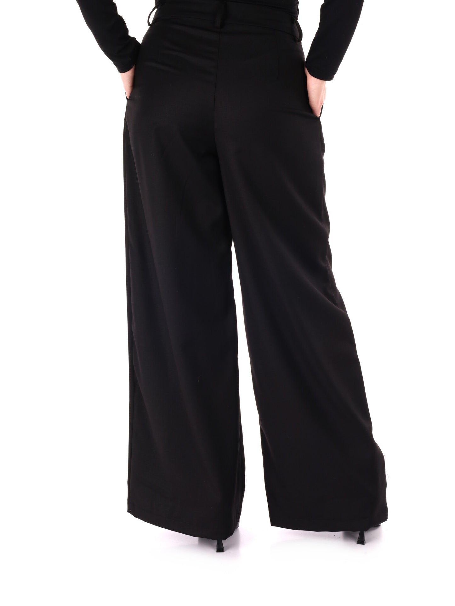 PANTALONE CON PINCES WIDE LEG MISS LOVE DA DONNA NERO