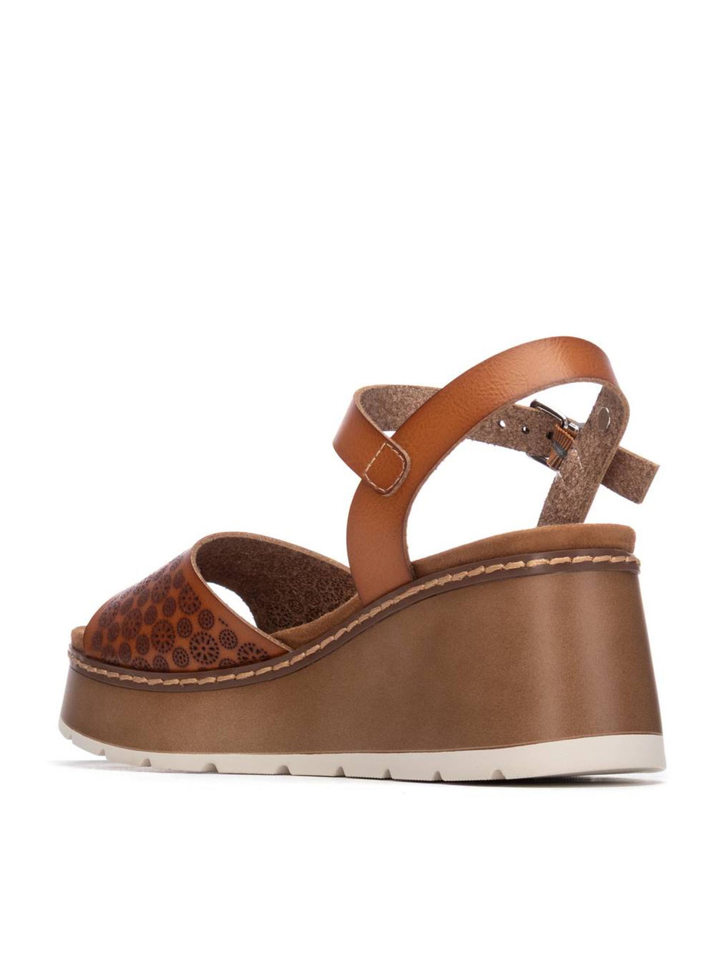 Sandalo da donna Refresh beige con zeppa comoda per primavera estate