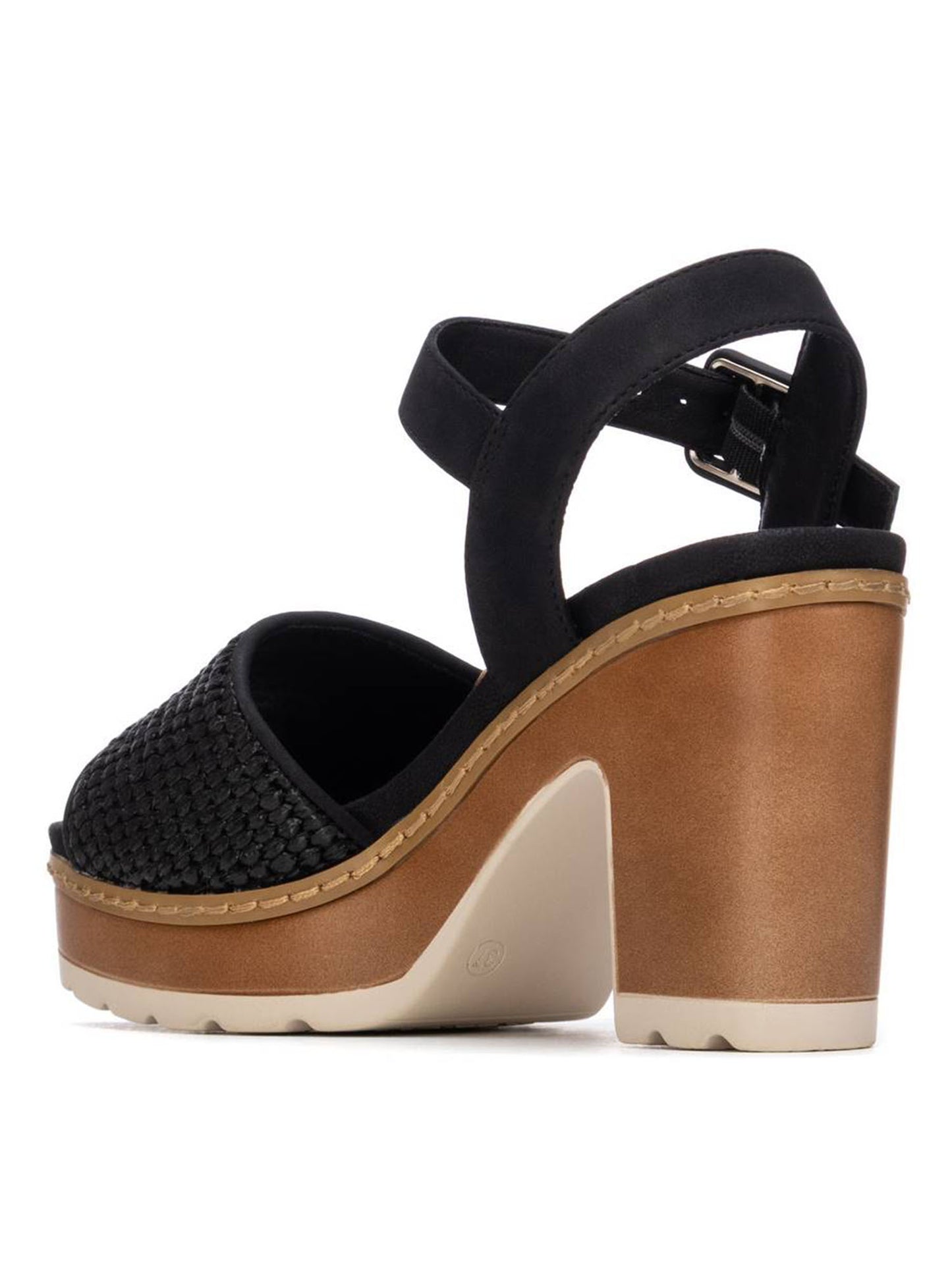 Sandali Refresh con tacco largo e fascia anteriore neri unisex