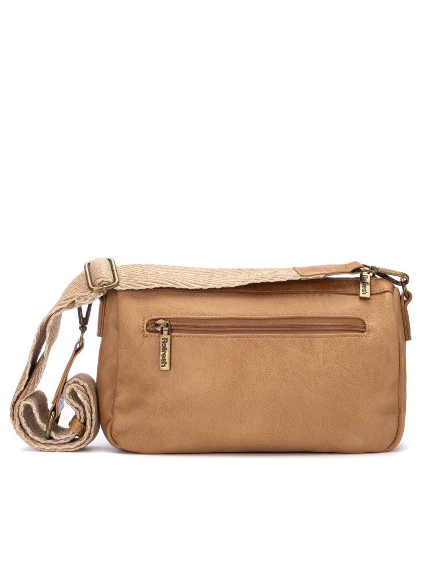 Borsa a tracolla Refresh beige con dettagli moderni e borchie