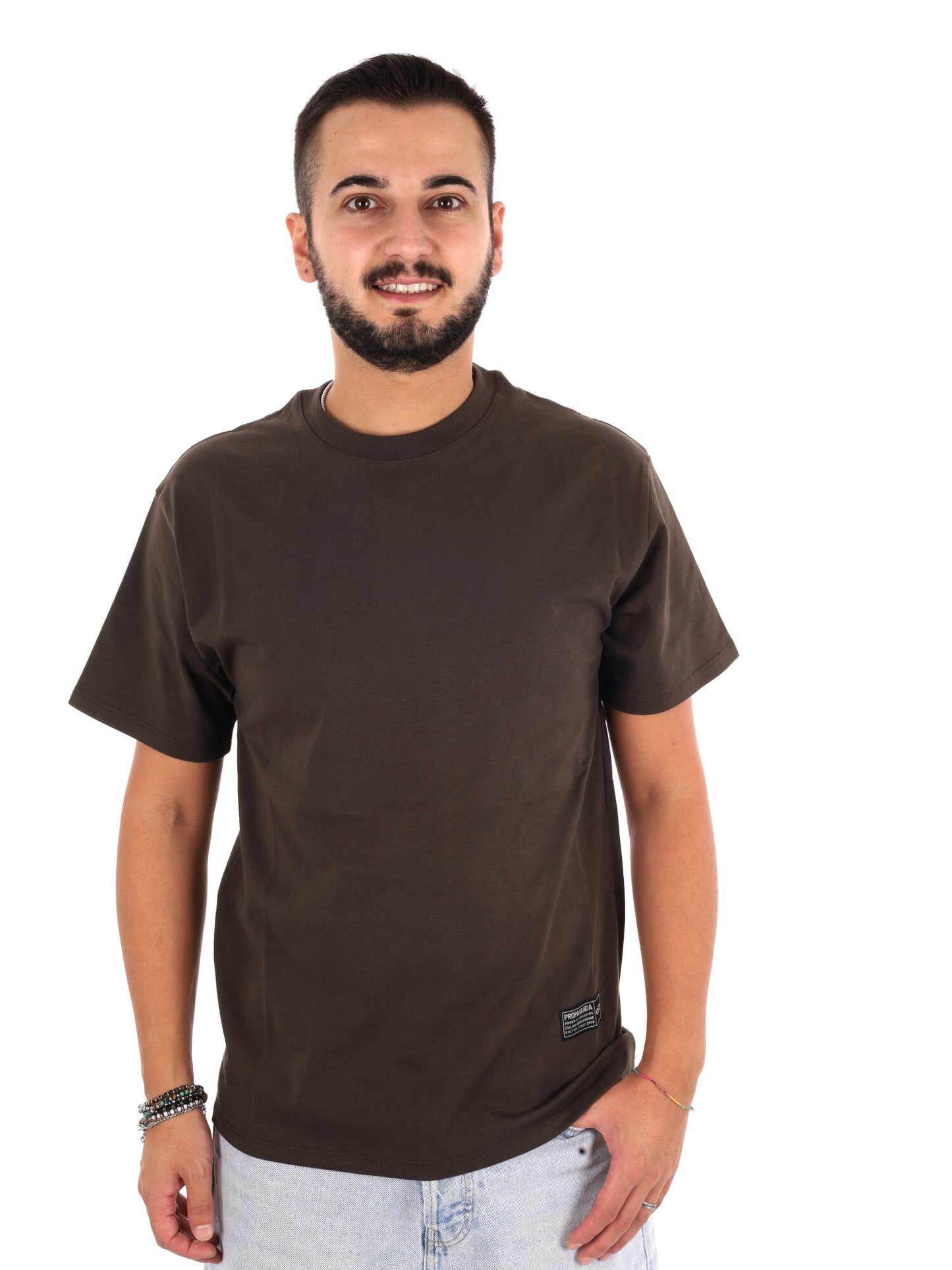 Propaganda 26fwprts939 caffe, t-shirt maniche corte da uomo marrone
