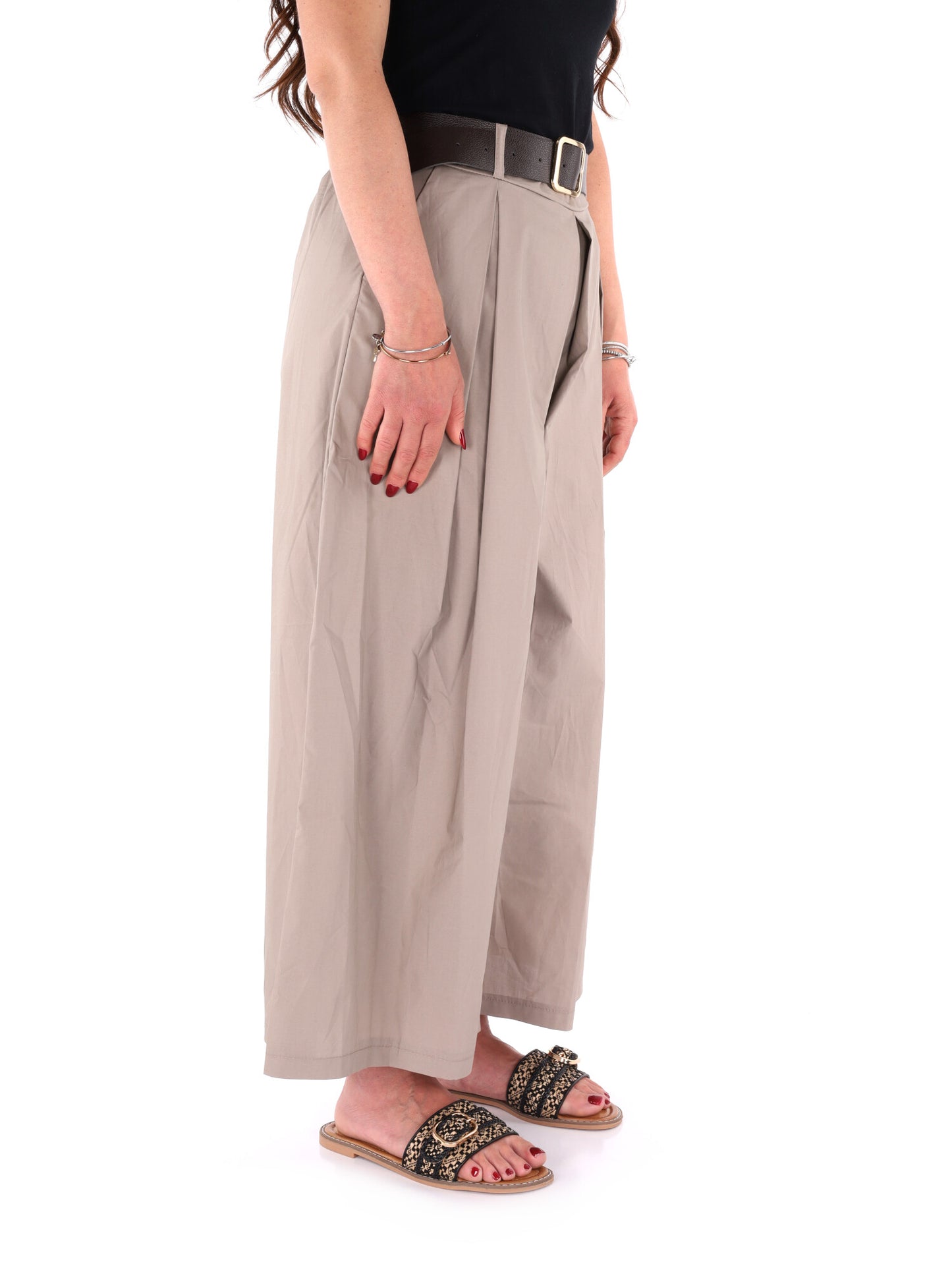 Pantaloni da donna Miss Love in coordinato beige