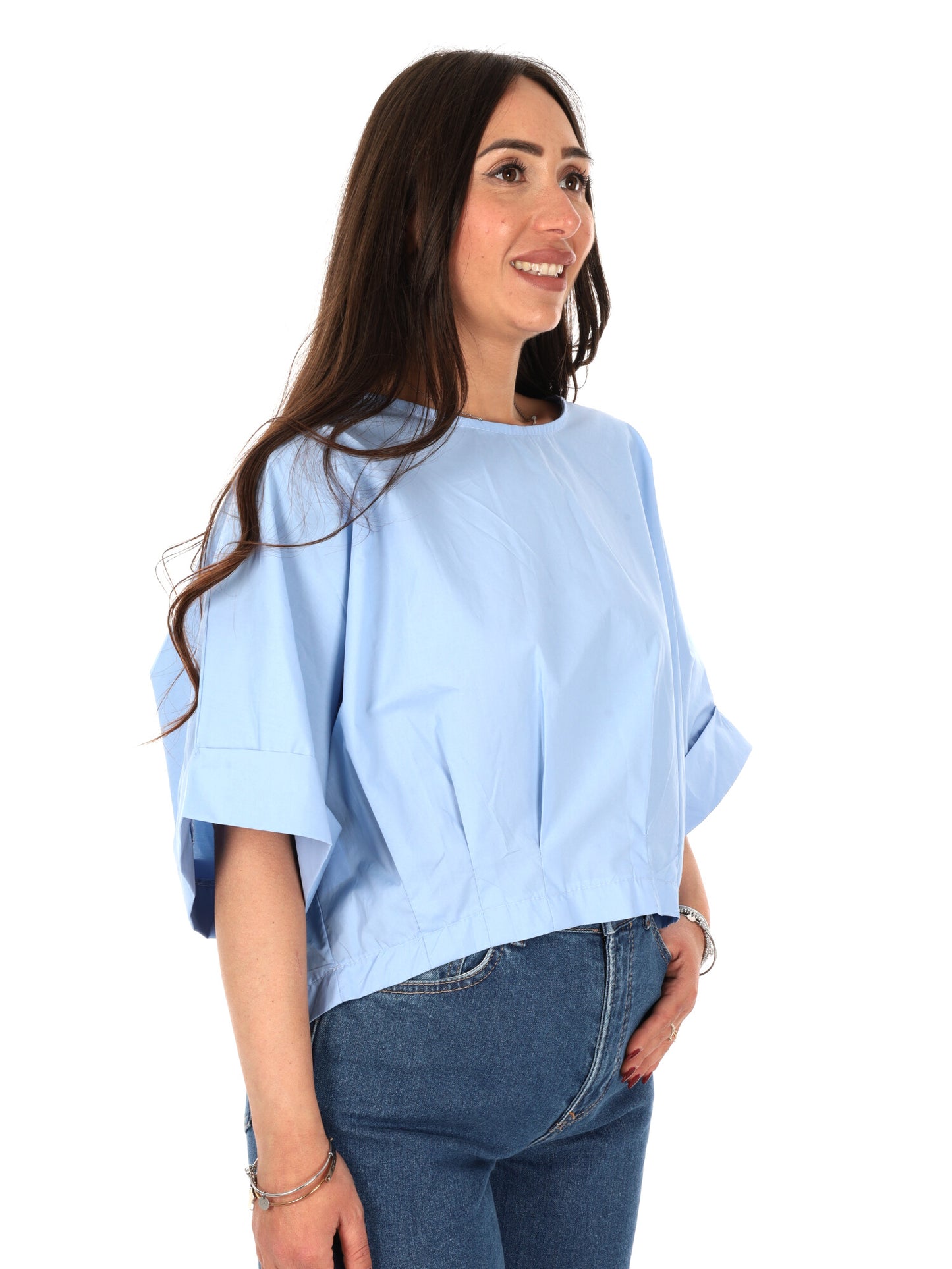 Miss Love blusa azzurra elegante da donna