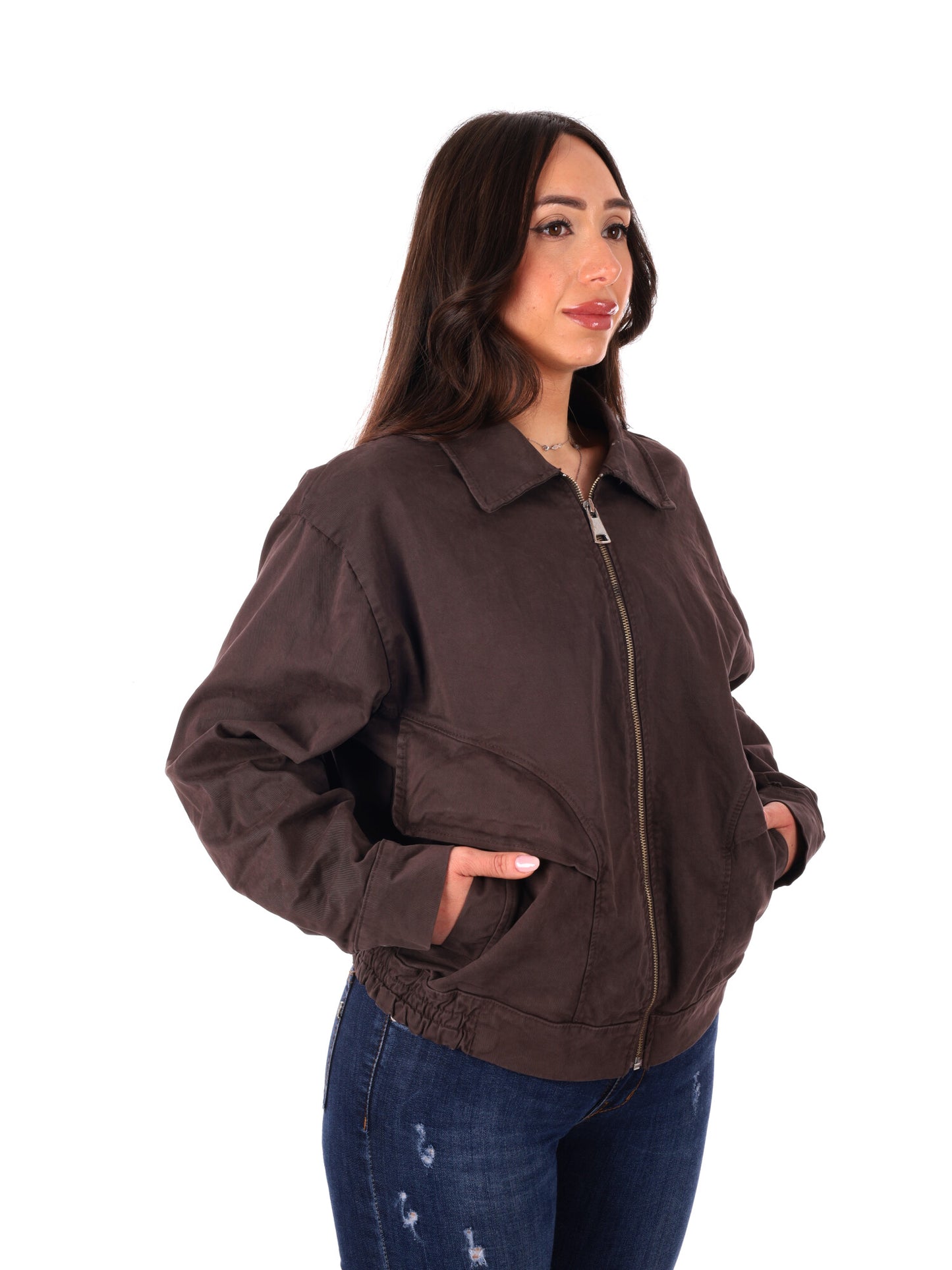 Giubbino marrone Miss Love da donna per la primavera-estate