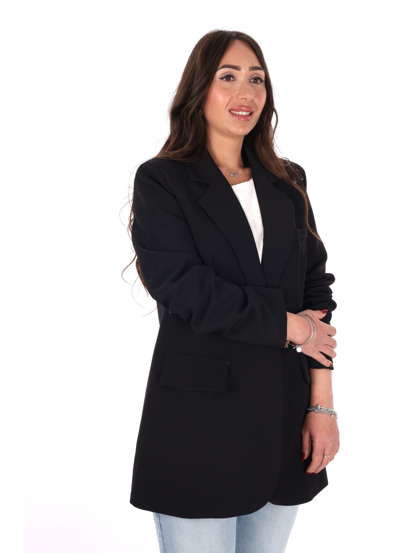 Miss Love blazer elegante donna nero per la primavera-estate