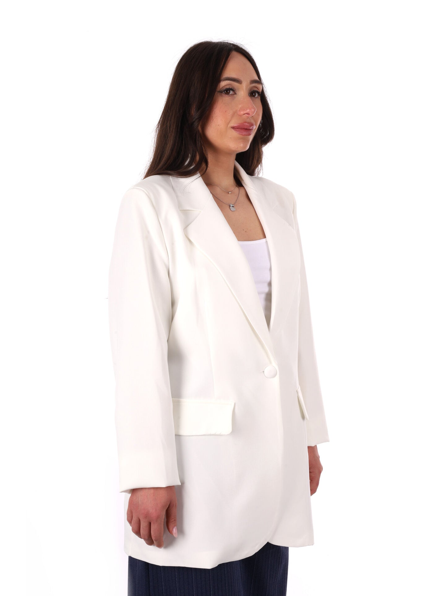 Miss Love giacca blazer donna elegante color crema per primavera