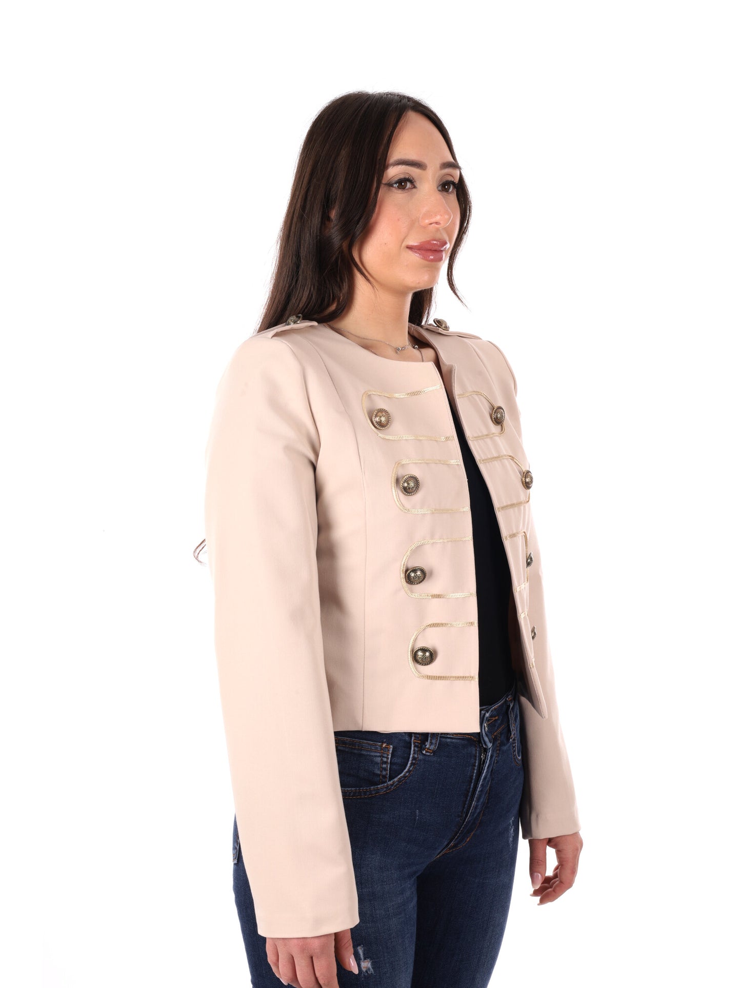 Giacca beige da donna Miss Love per la primavera-estate