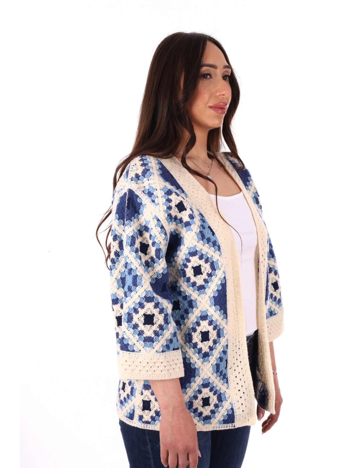 Miss Love cardigan donna azzurro per primavera estate casual