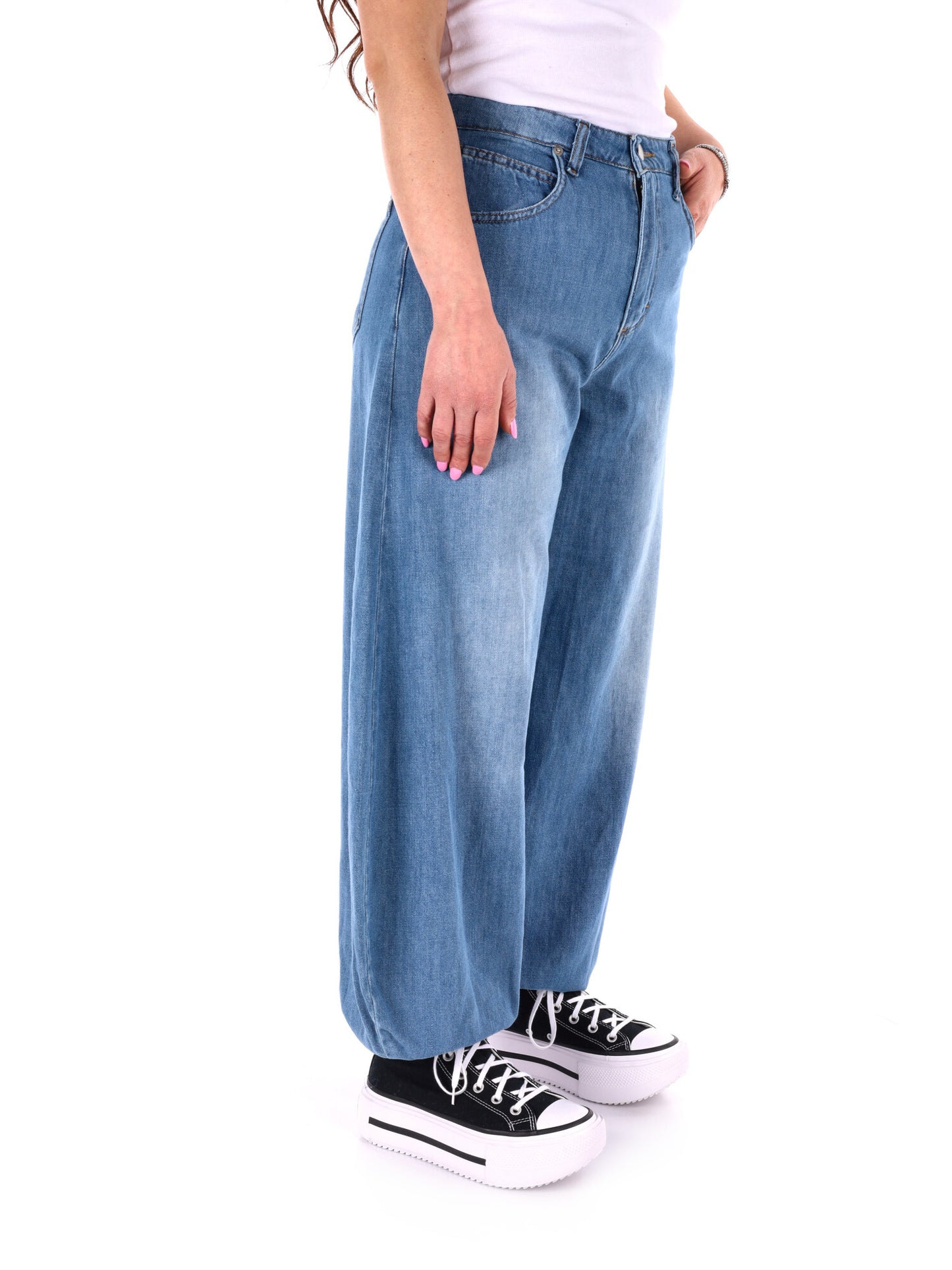 Jeans balloon Miss Love in denim stonewash da donna casual