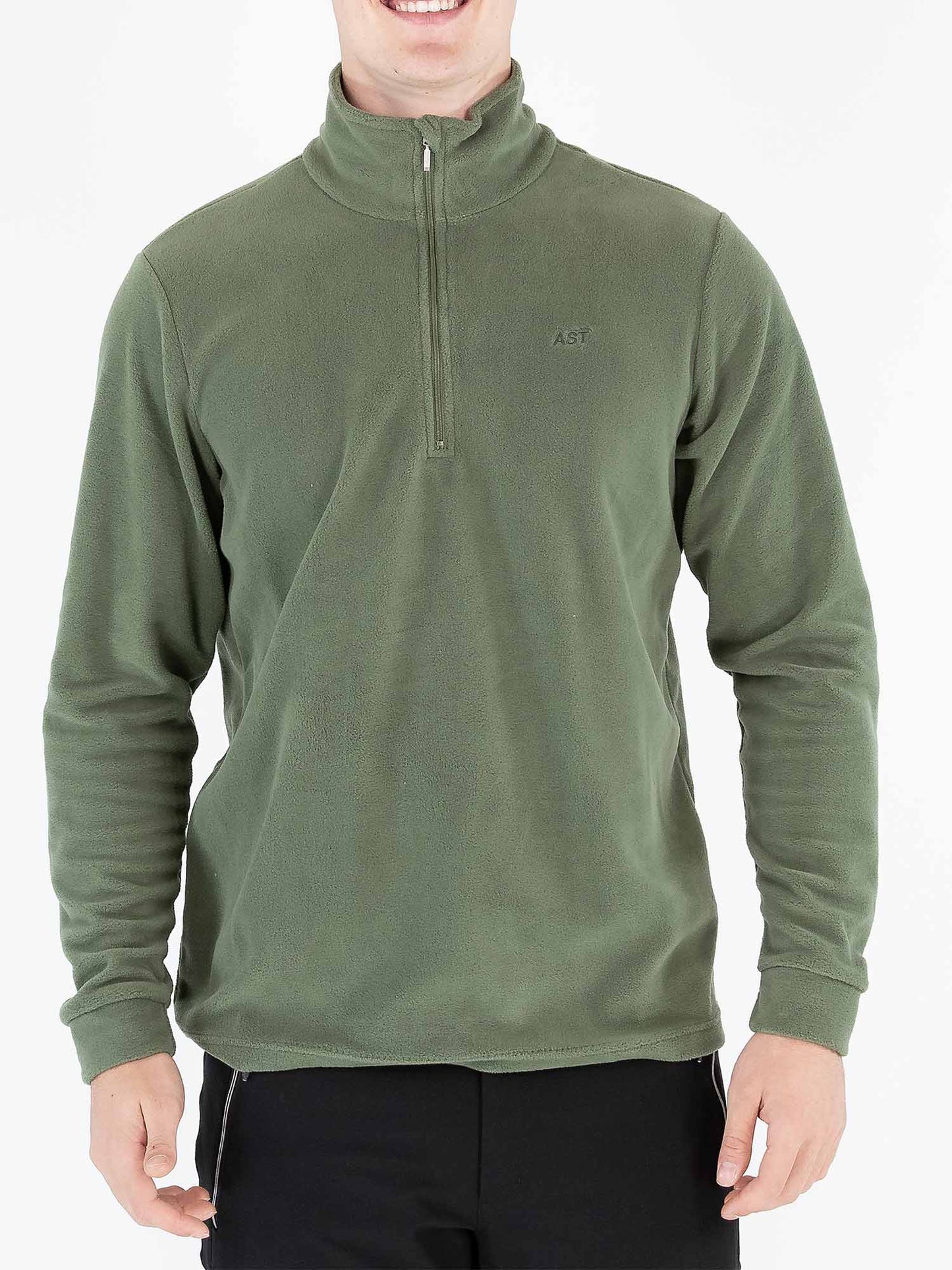 FELPA PILE MEZZA ZIP ASTROLABIO DA UOMO VERDE