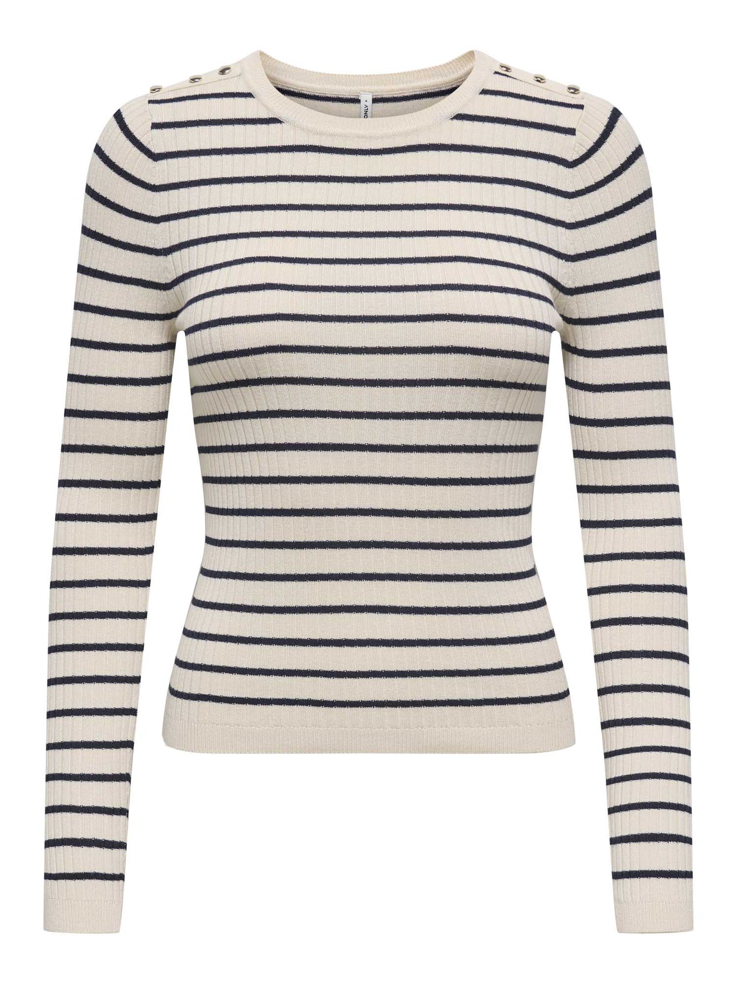 ONLY MILA LS STRIPE - BIANCO-BLU