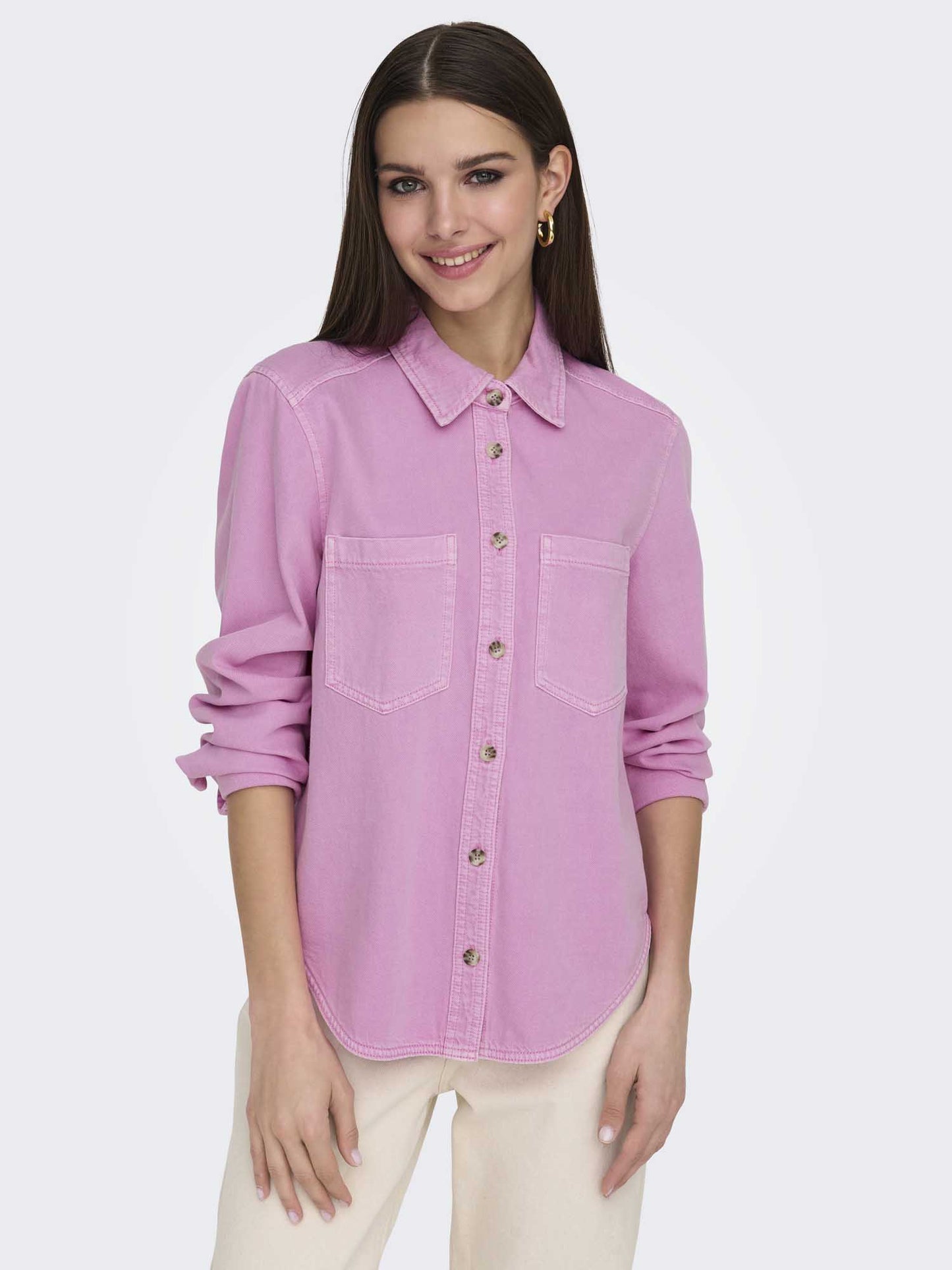 ONLY SILLA L/S FITTE - FUXIA
