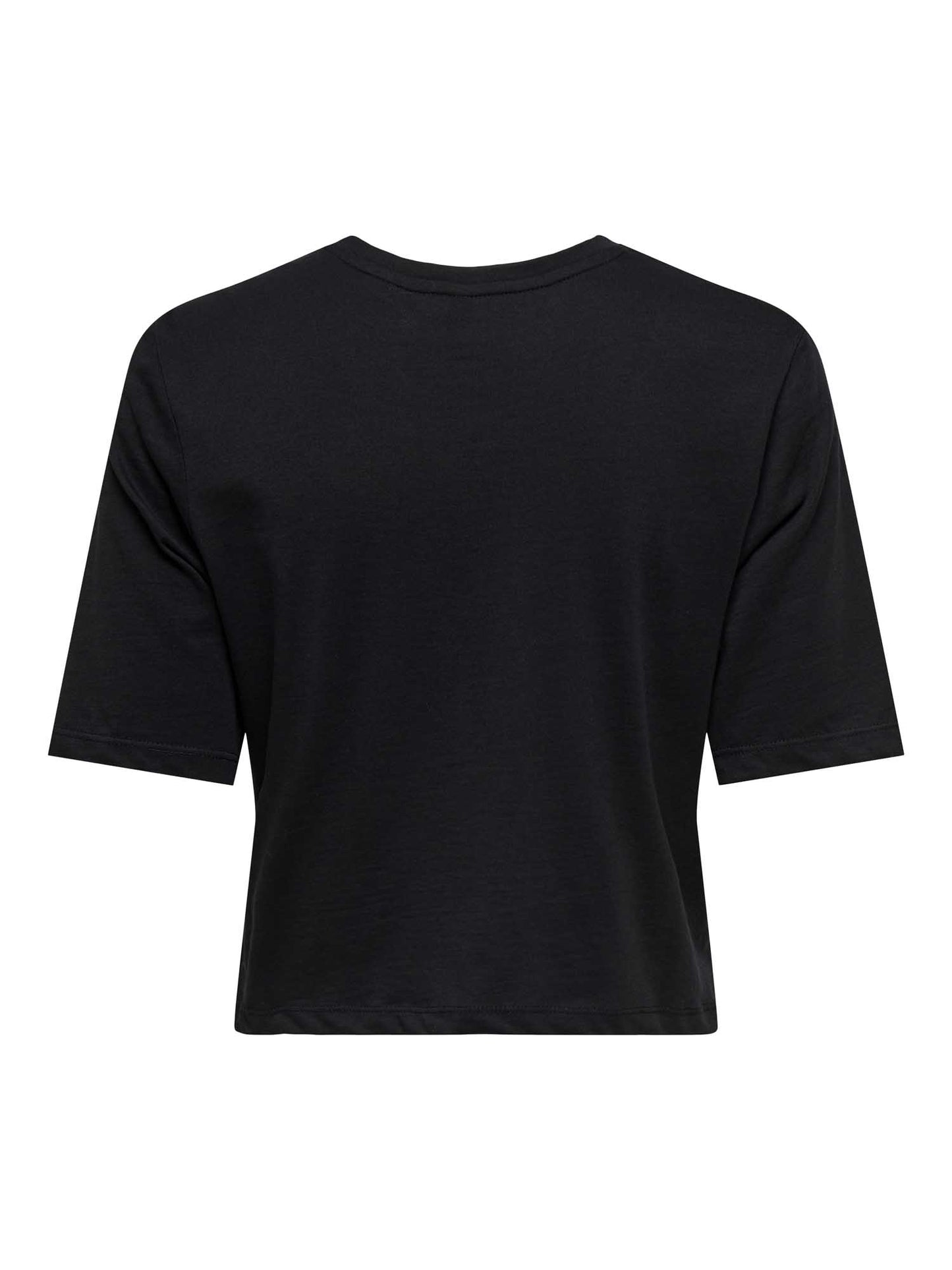 T-SHIRT CROP JONI CON FIOCCHI ONLY DA RAGAZZA NERO
