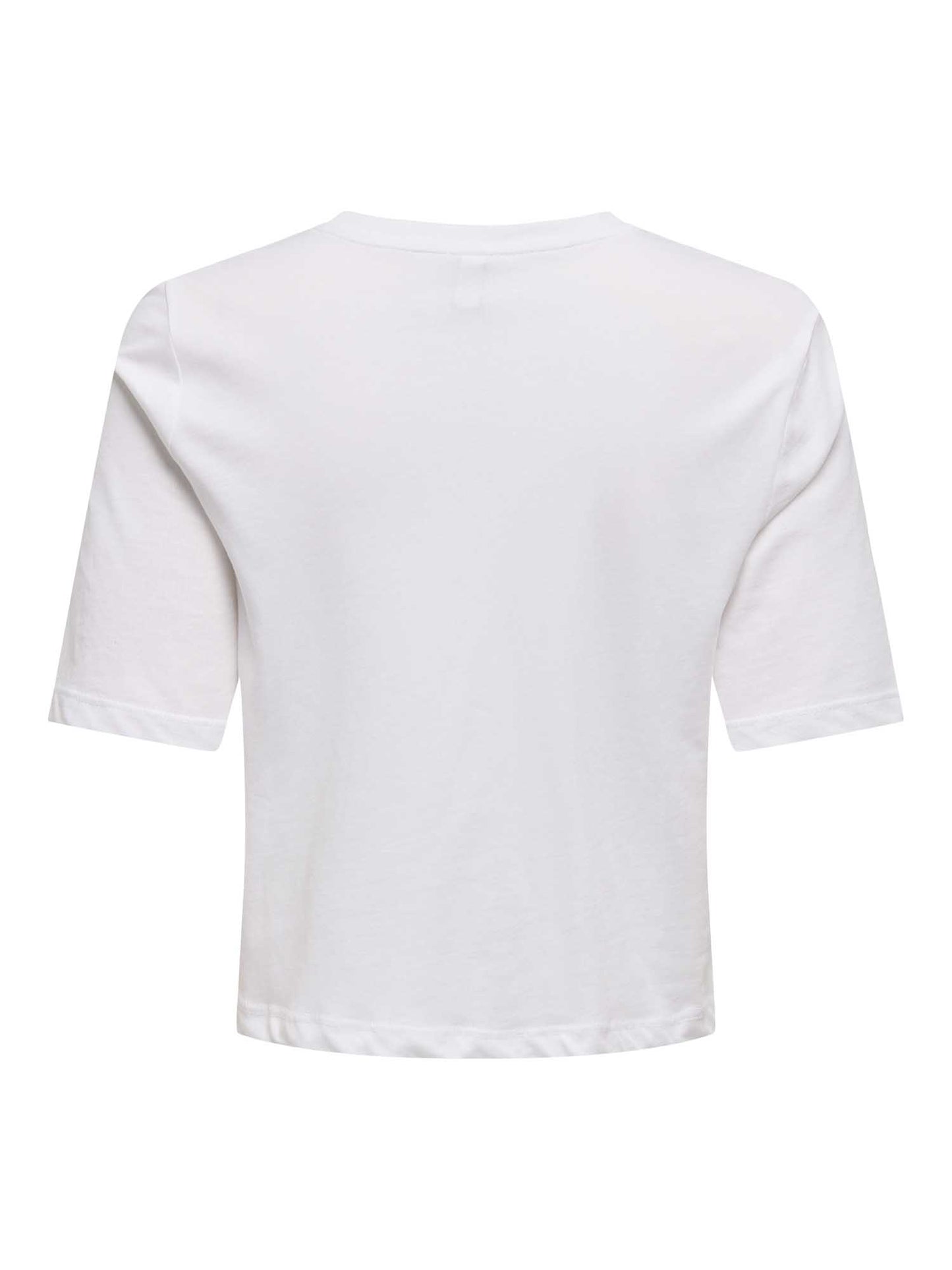 T-SHIRT CROP JONI CON FIOCCHI ONLY DA RAGAZZA BIANCO