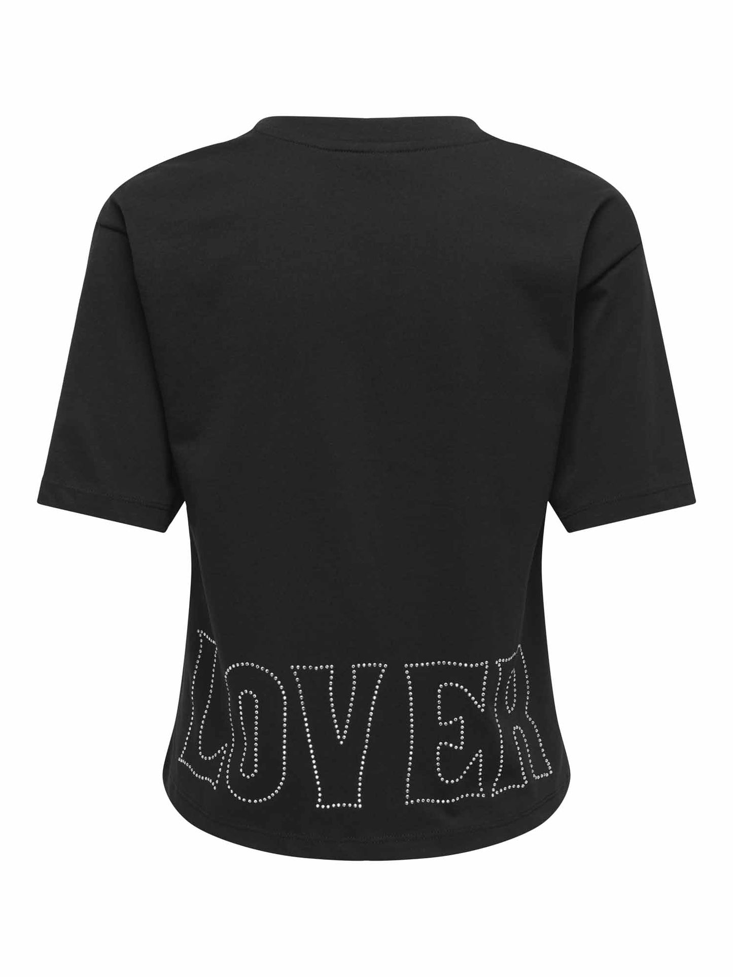 T-shirt Rhine nera da donna maniche corte in cotone