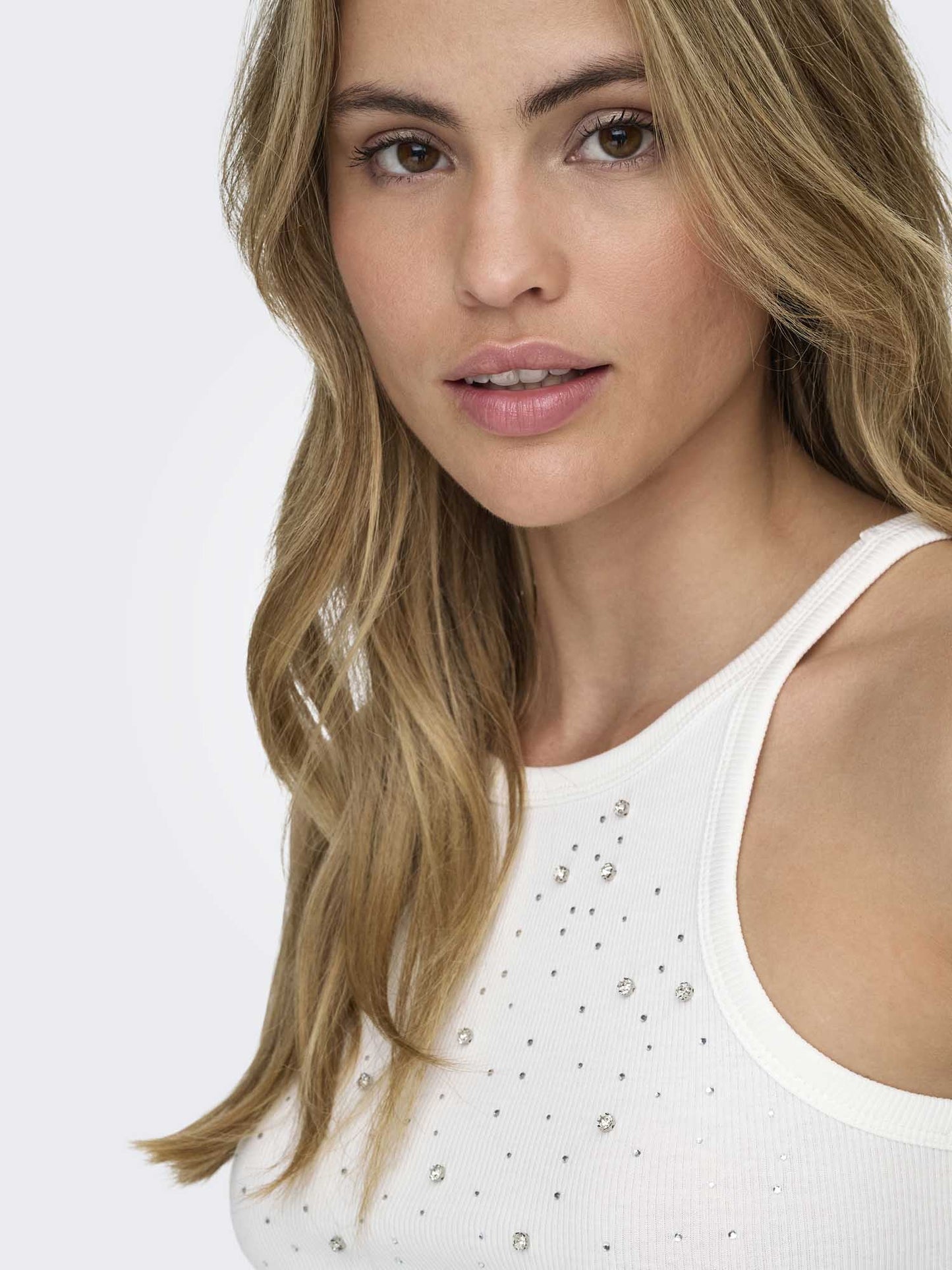 Canotta unisex Only Filiz Strass color cloud