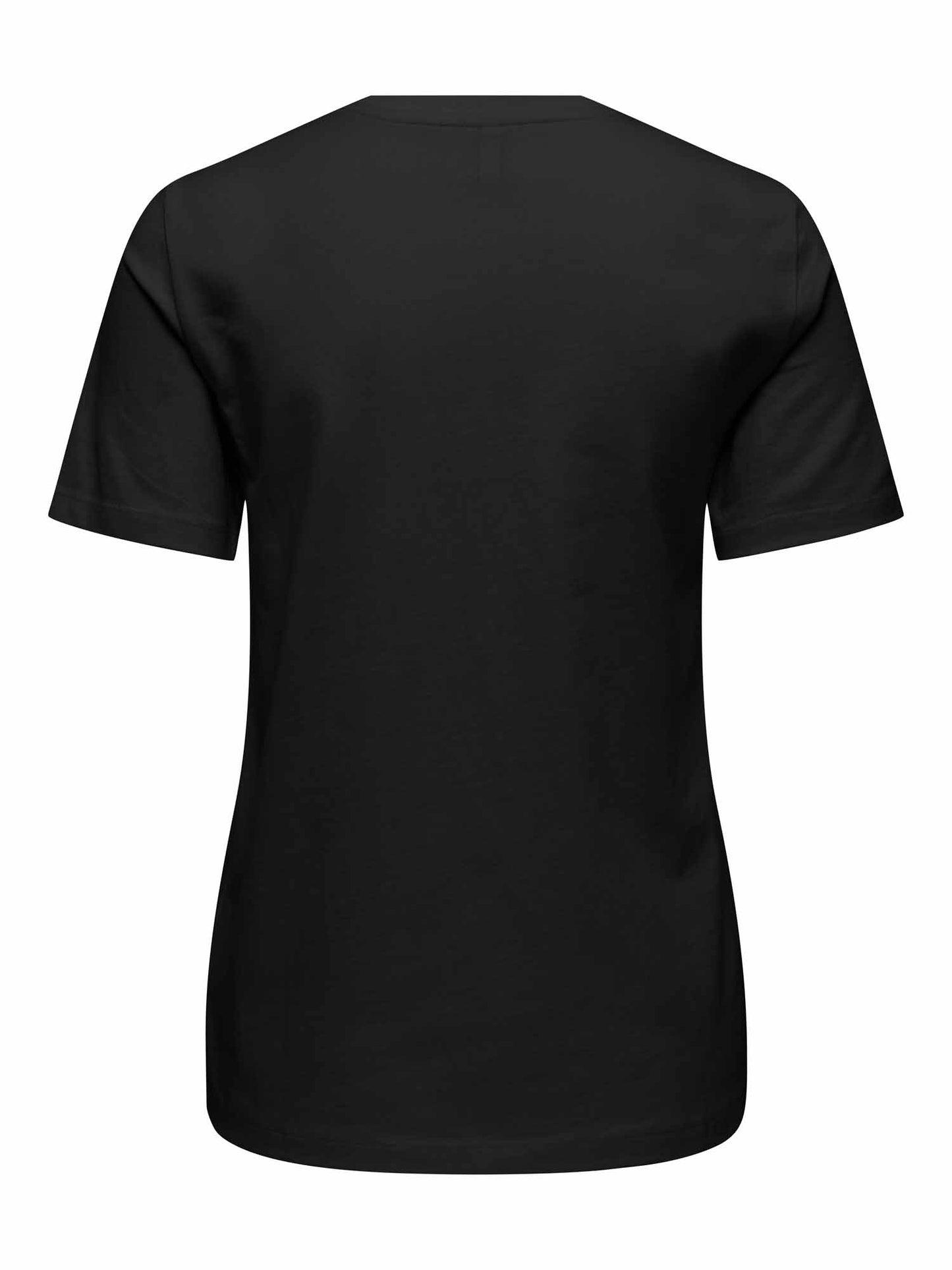 Only Onlifizza, t-shirt in cotone biologico nera con strass da donna