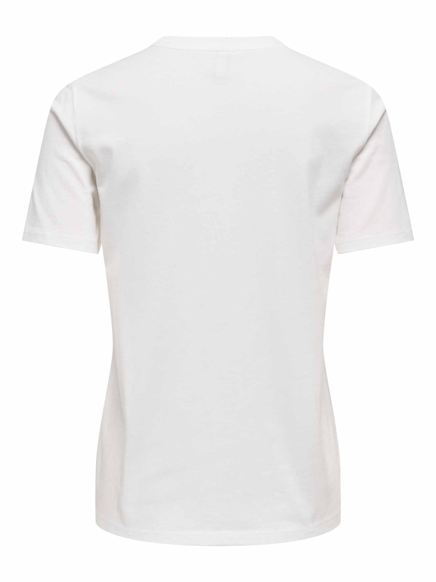 Only Sanja O-Neck Bling Top, t-shirt maniche corte da donna panna