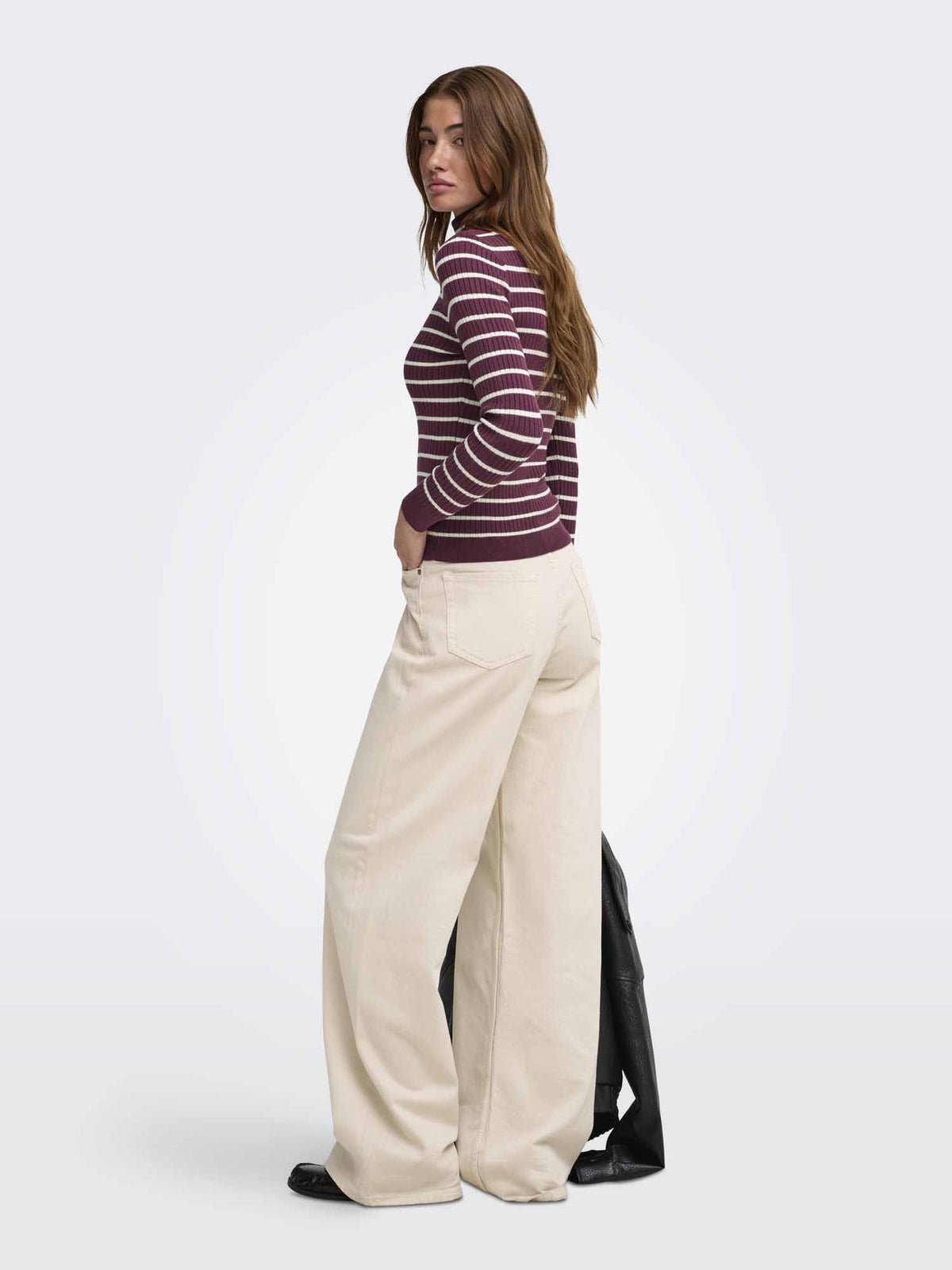 Only Karol Roll, maglia da donna bordeaux