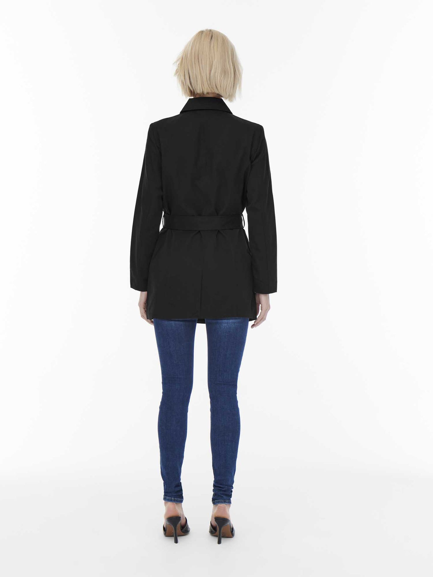 Trench coat Valerie elegante da donna nero, versatile e raffinato