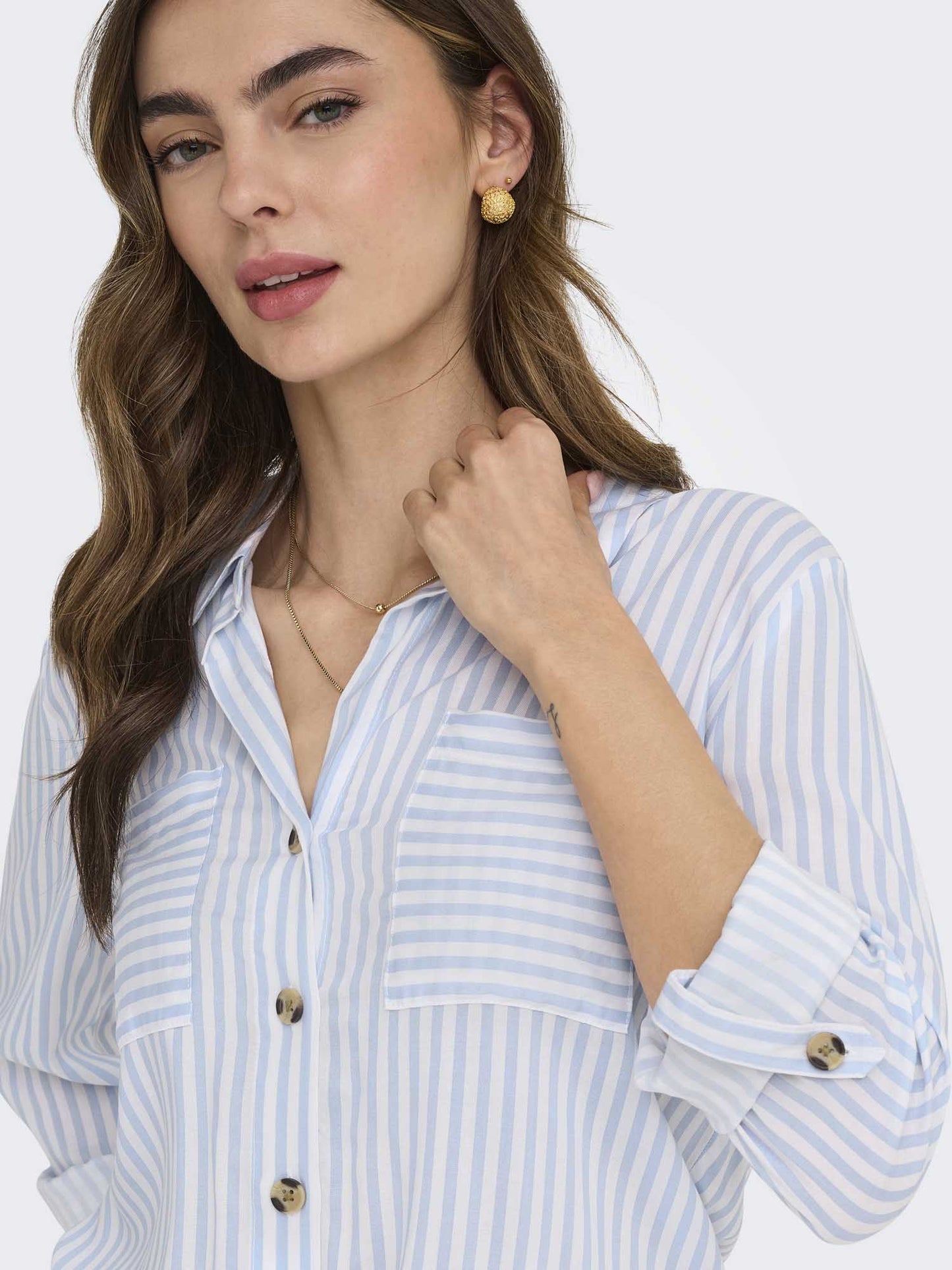 Only Asmin, camicia leggera a maniche lunghe donna multicolore