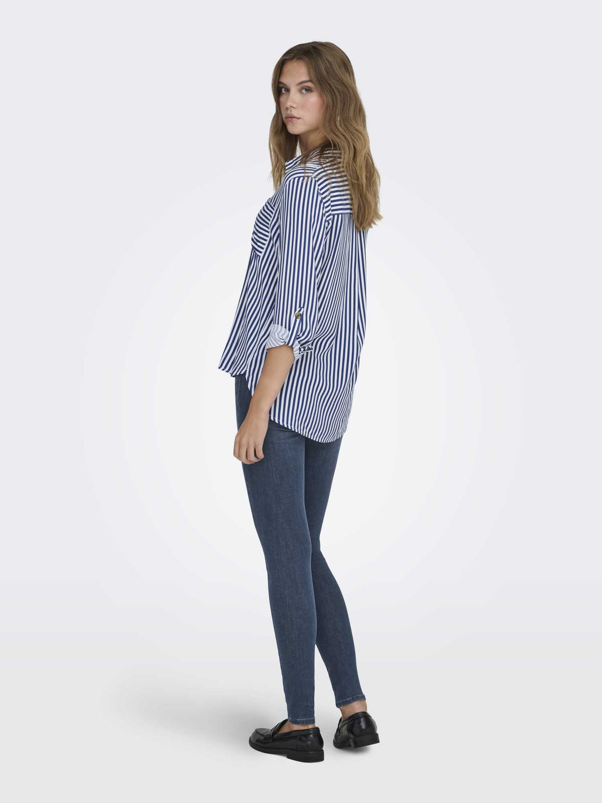 Only yasmin camicia da donna bianco-blu