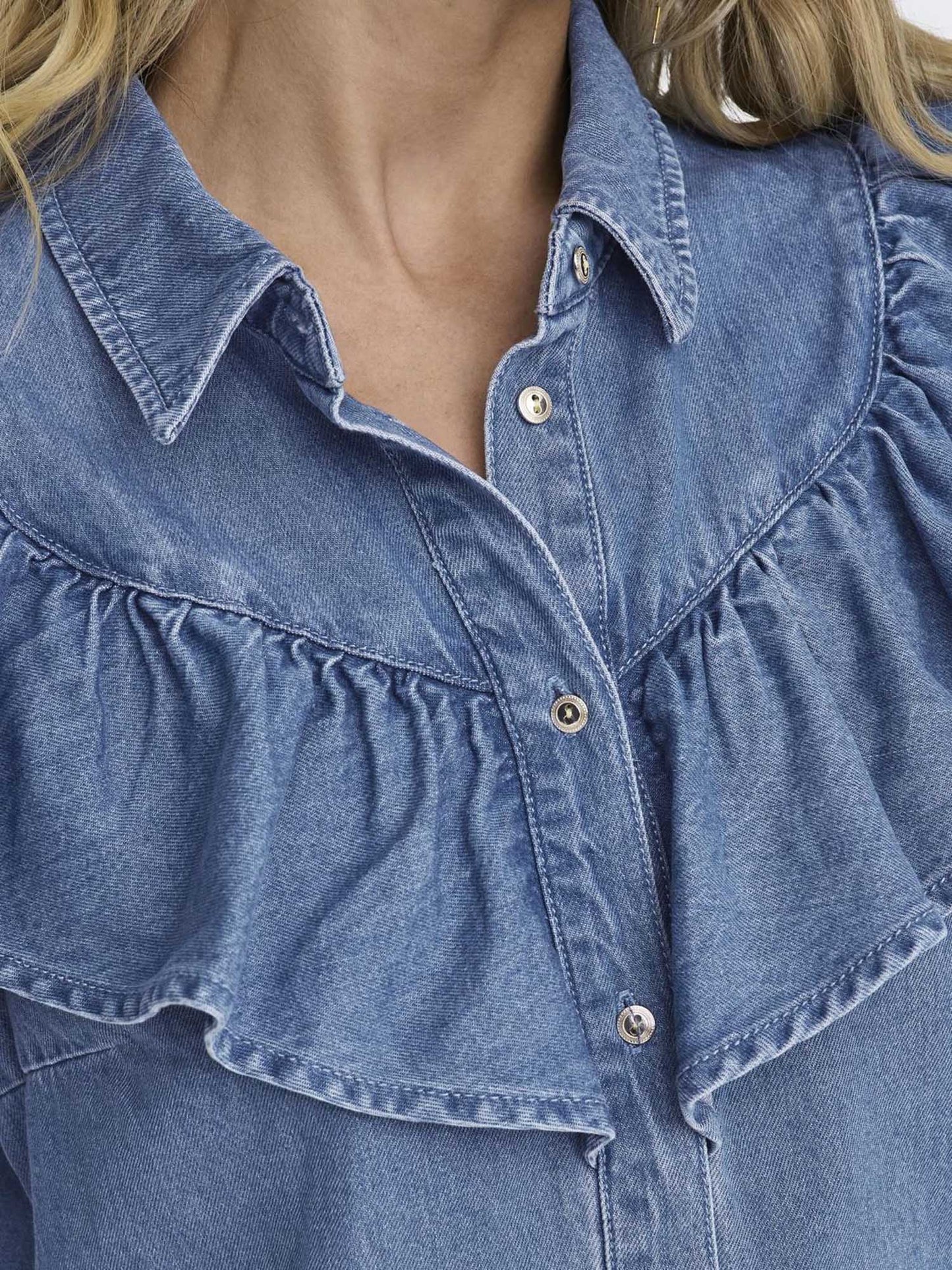 ONLY INDIGO LS FRILL - JEANS