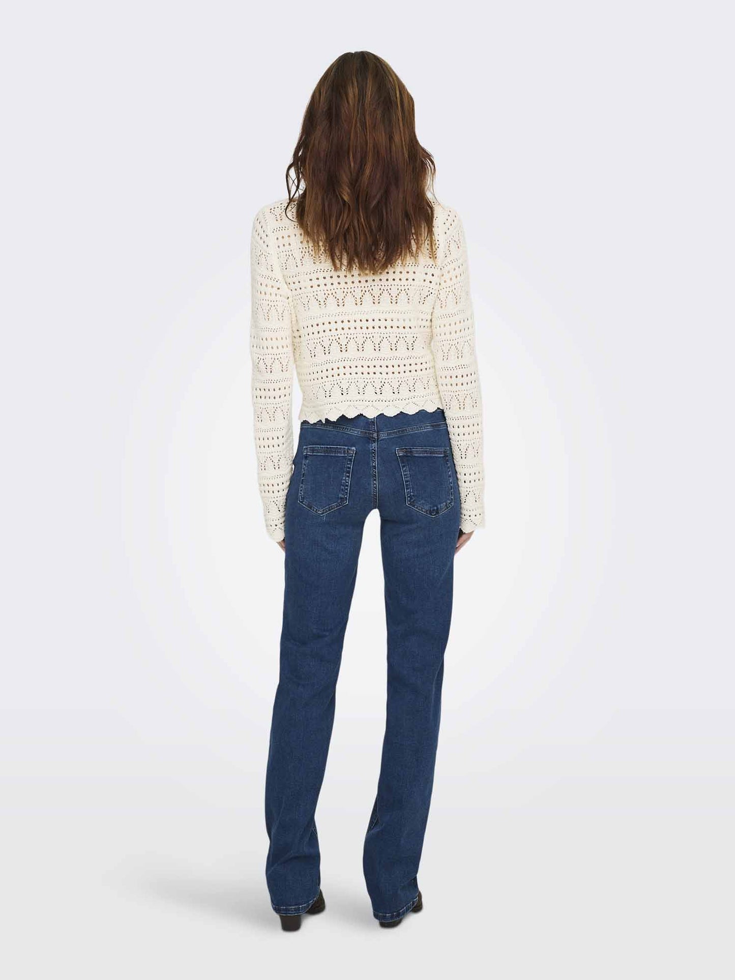 Maglione Only Onlelke Life donna in cotone riciclato panna