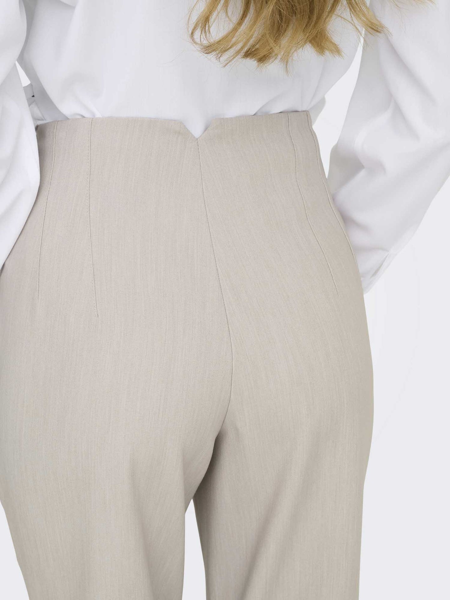 Only Onlraven Life, pantaloni flare a vita alta beige da donna