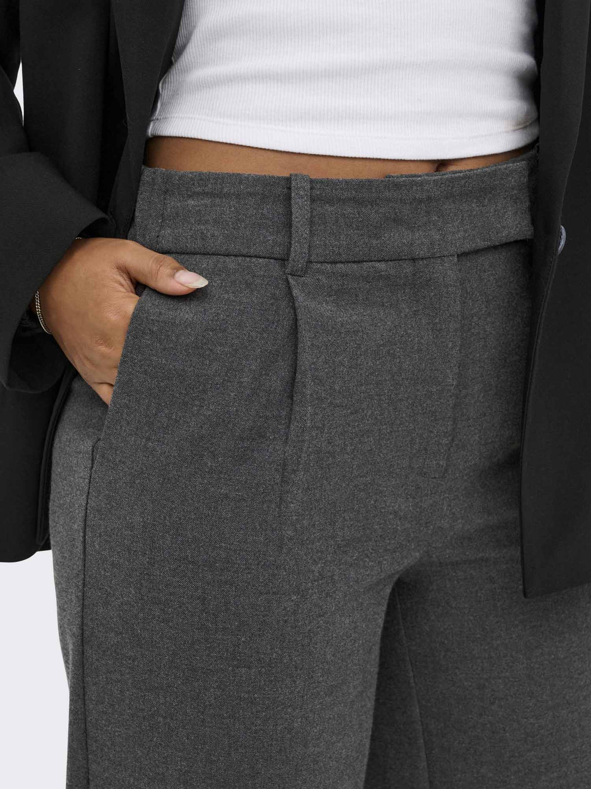 Only Deluxe, pantalone da donna grigio