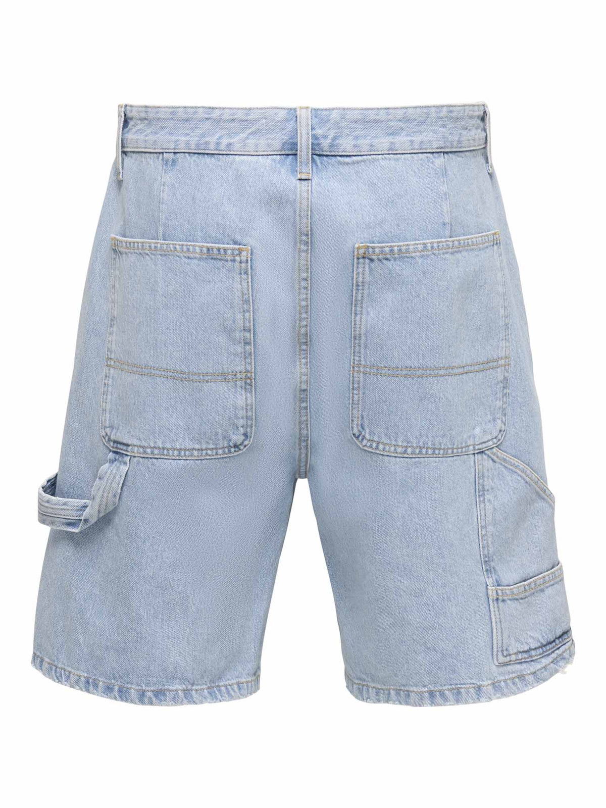 Only&sons fade bermuda da uomo jeans chiaro
