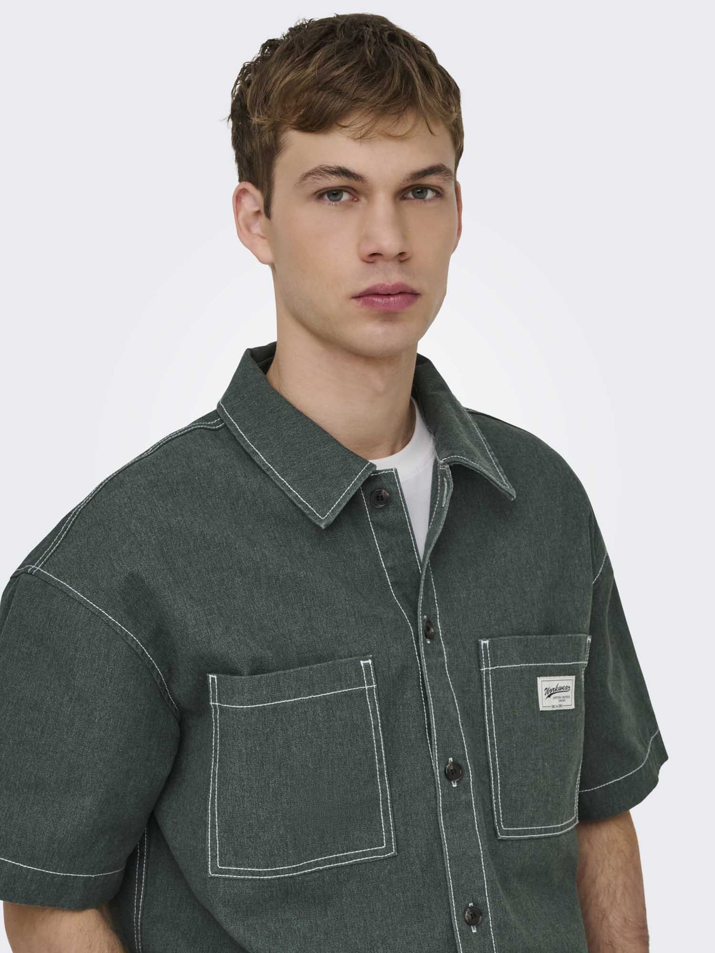 Only & Sons Zealand, camicia uomo verde per la primavera estate