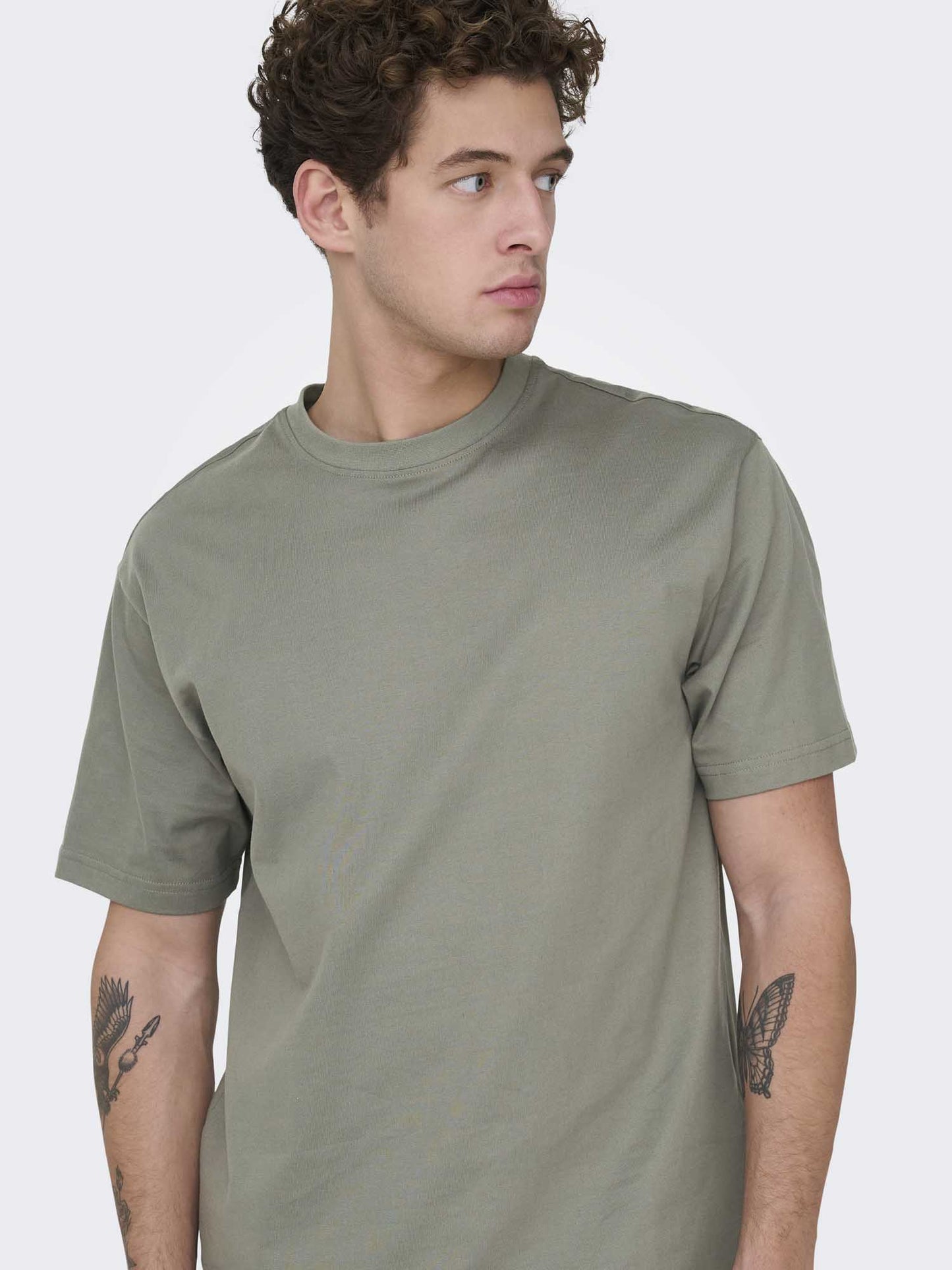 Only & Sons Onsfred, t-shirt verde a maniche corte da uomo