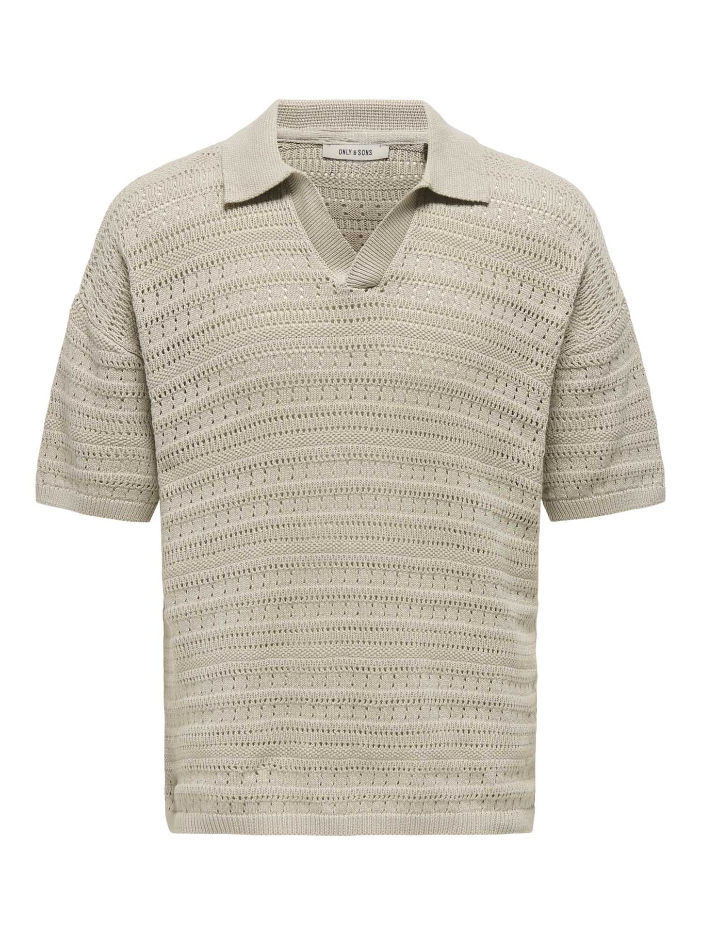 Only & Sons Grayson DS, polo beige casual da uomo a maniche corte