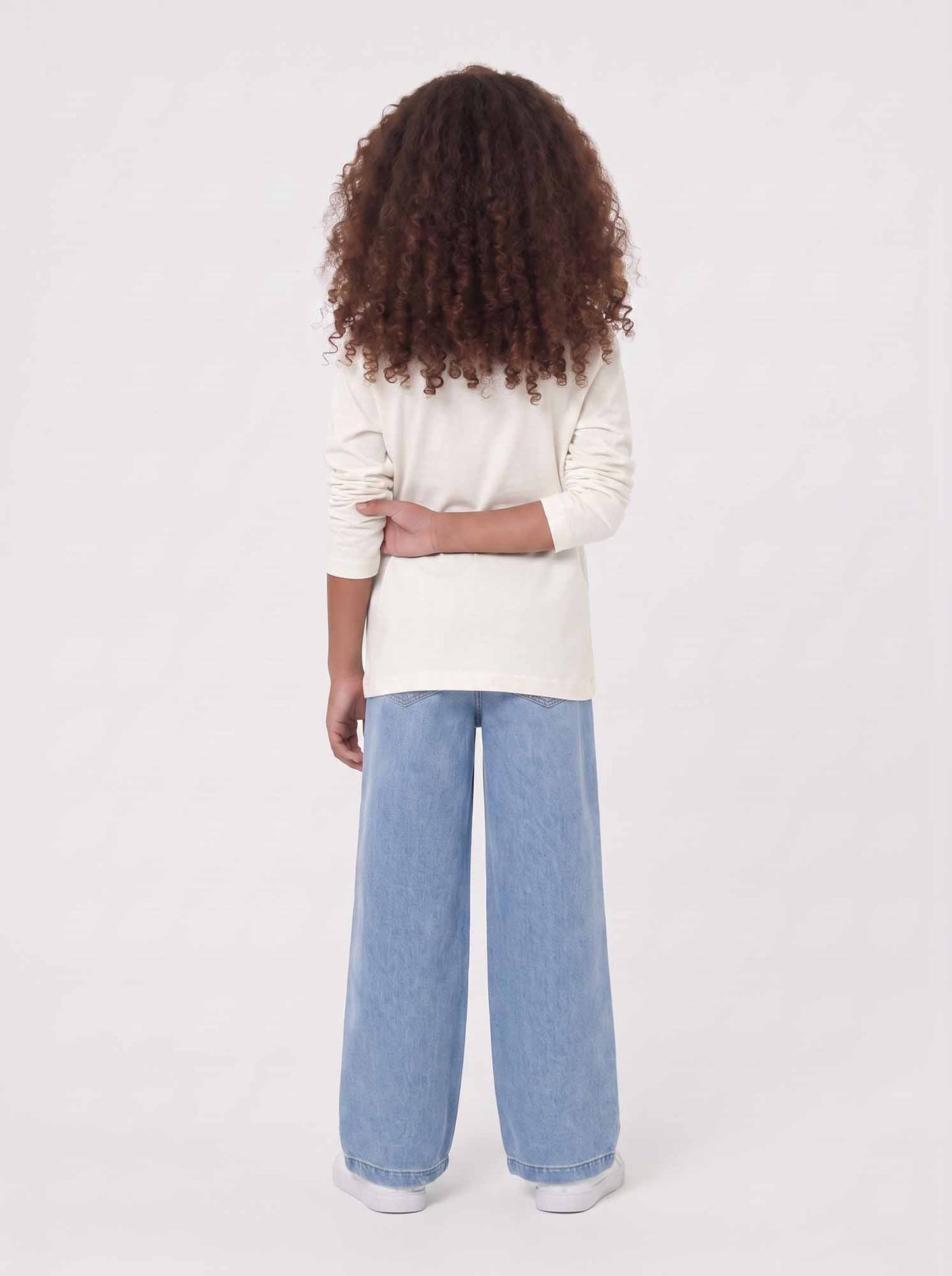 Only Jr Scarlett, t-shirt a maniche lunghe da bambina panna