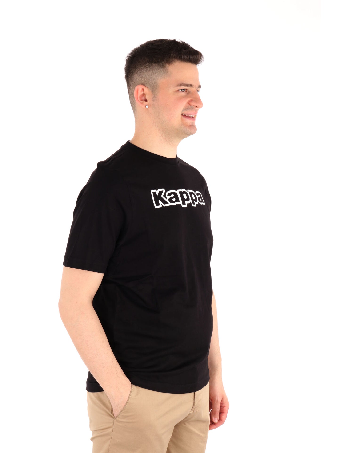 Kappa Logo Fromen, t-shirt uomo nera a manica corta