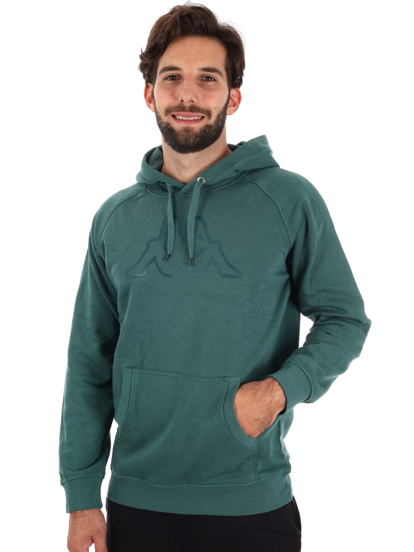 FELPA CAPPUCCIO KAPPA DA UOMO VERDE