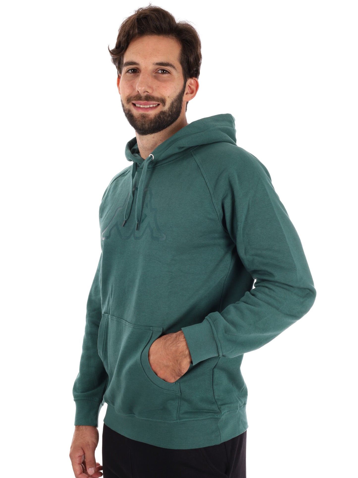 FELPA CAPPUCCIO KAPPA DA UOMO VERDE