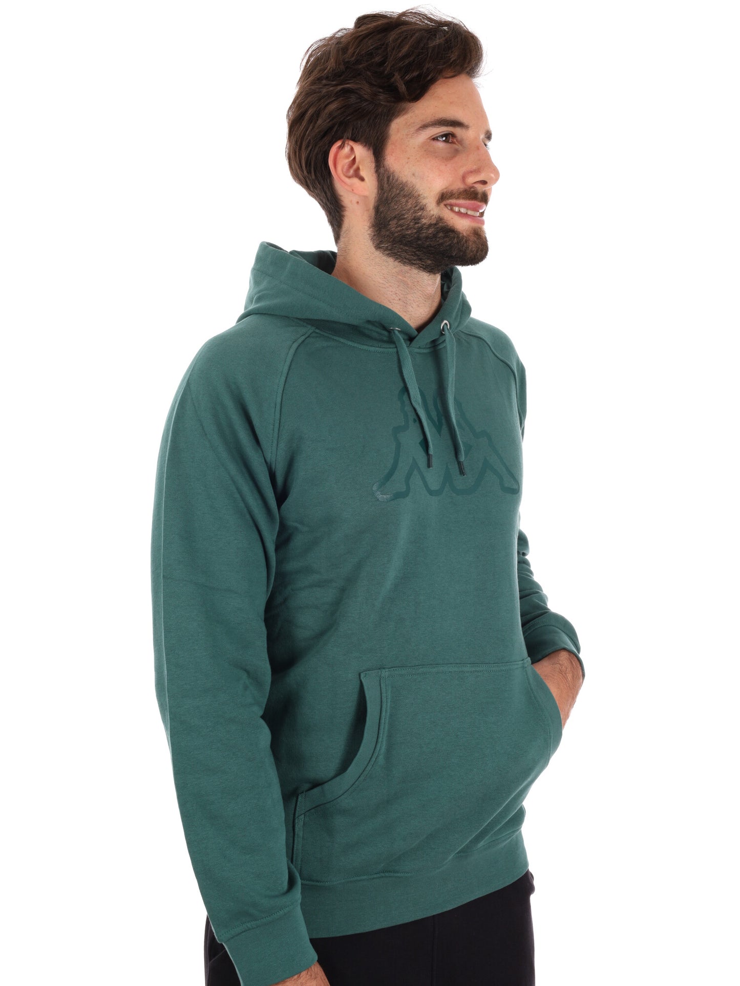 FELPA CAPPUCCIO KAPPA DA UOMO VERDE