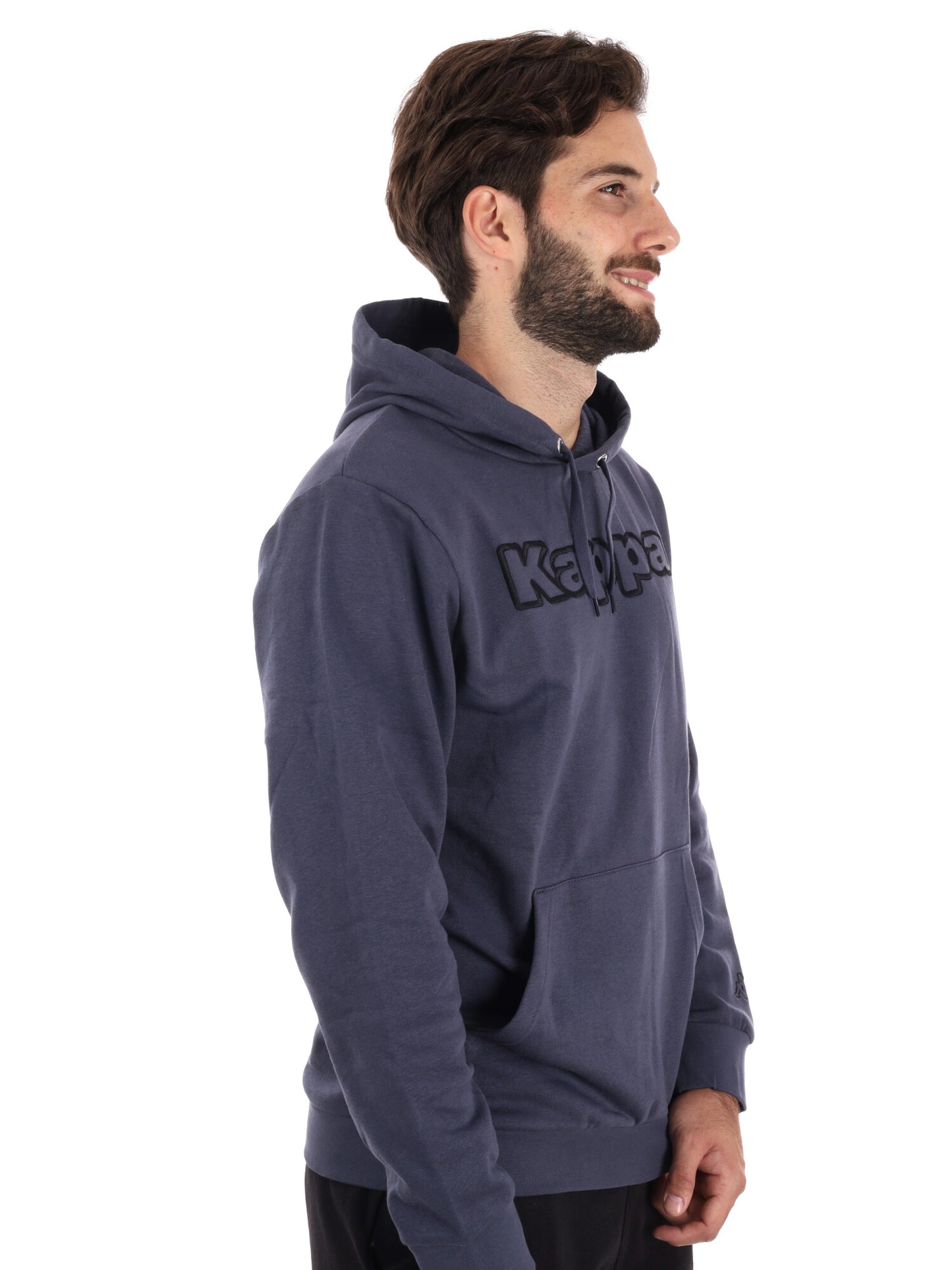 FELPA MAXI LOGO RICAMATO KAPPA DA UOMO ANTRACITE