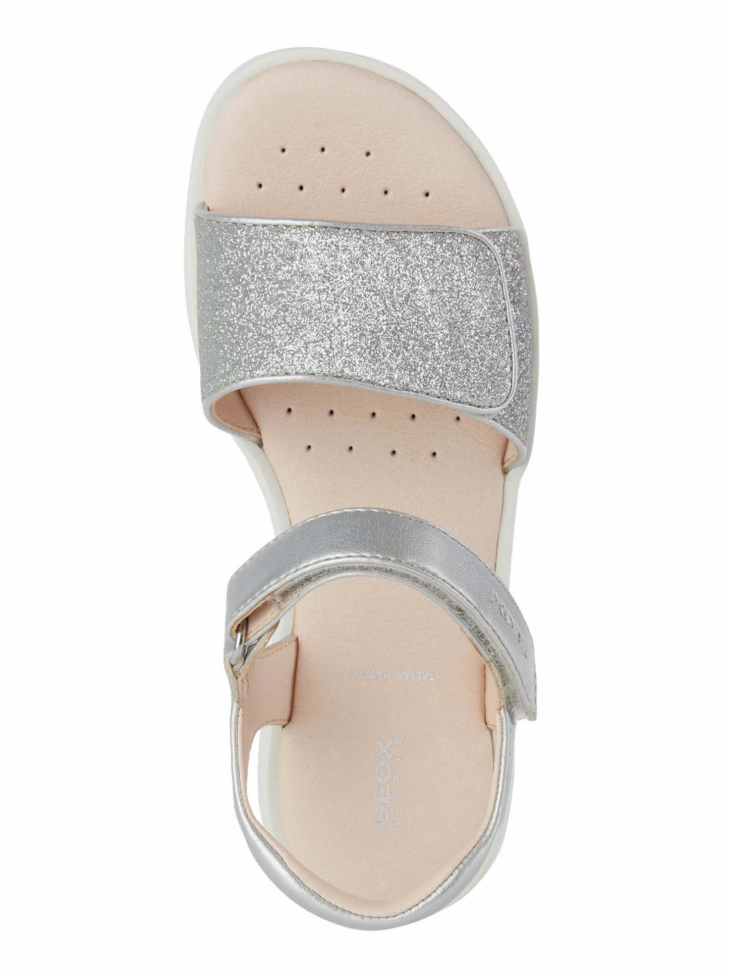 Sandalo Coralie Geox da bambina in argento glitterato