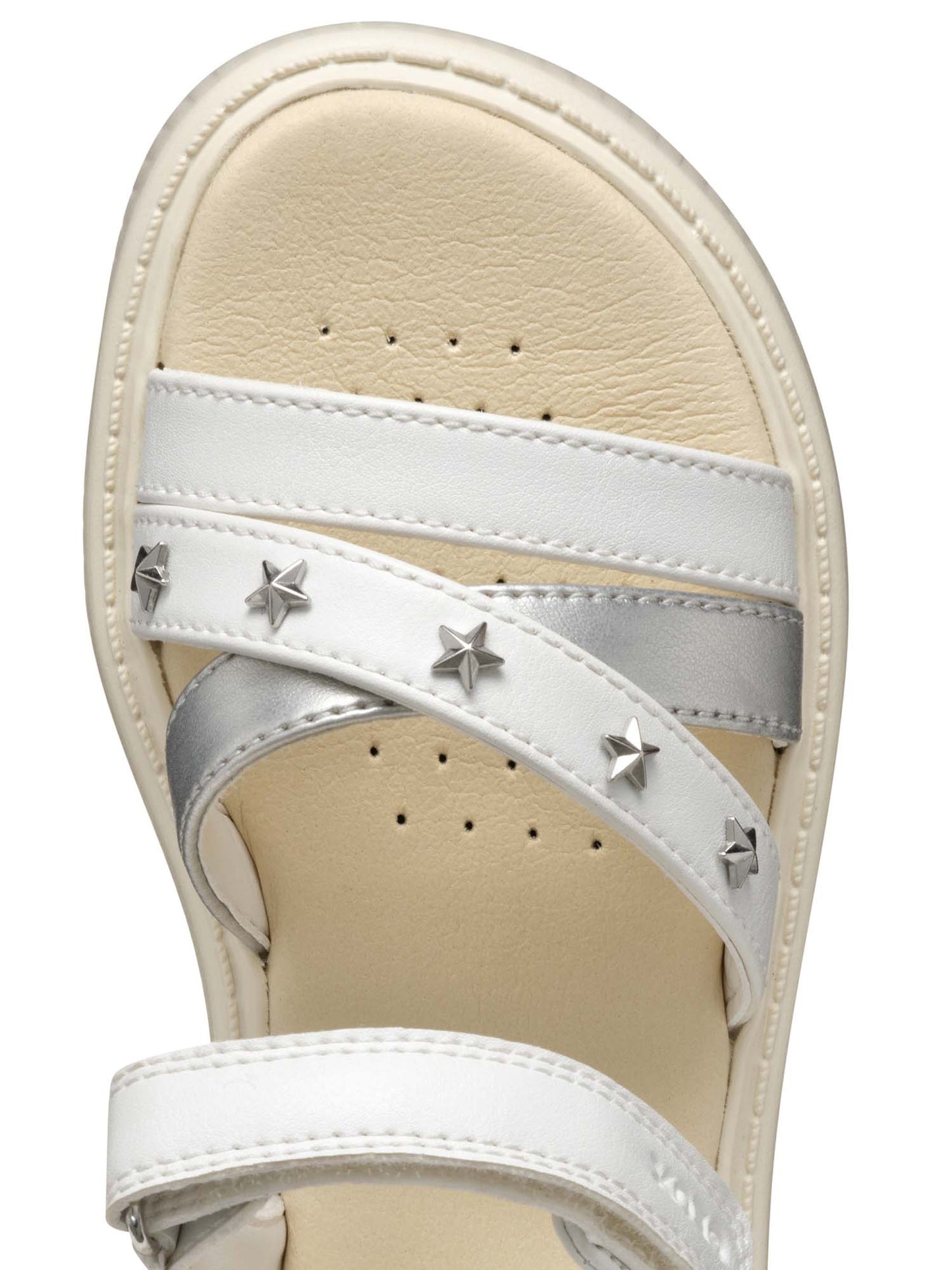 SANDALO KODETTE GEOX BAMBINA BIANCO ARGENTO
