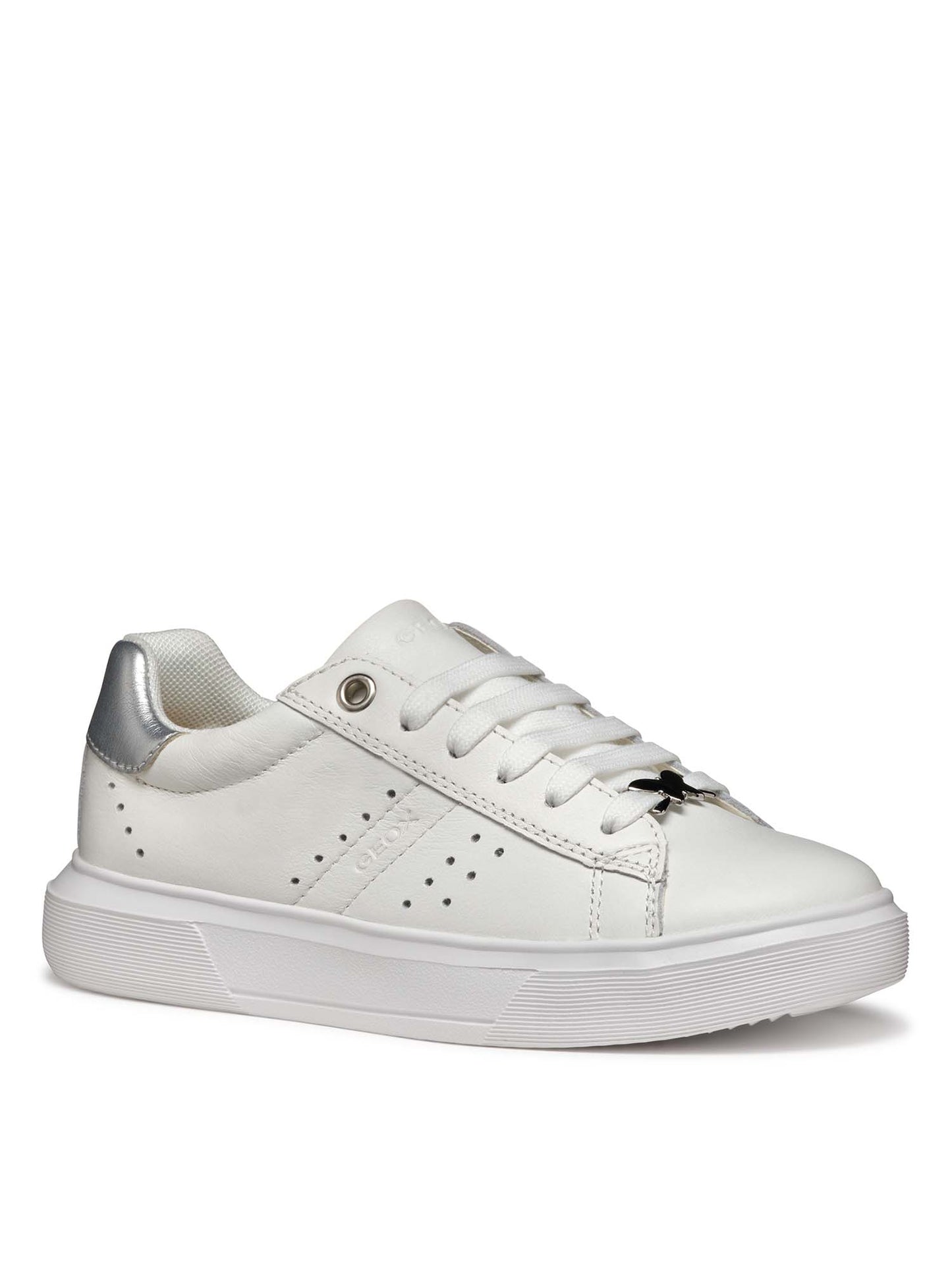 SNEAKERS NETTUNO CON ZIP GEOX BAMBINA BIANCO ARGENTO