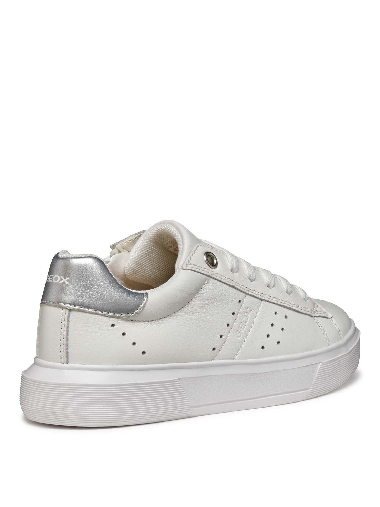 SNEAKERS NETTUNO CON ZIP GEOX BAMBINA BIANCO ARGENTO